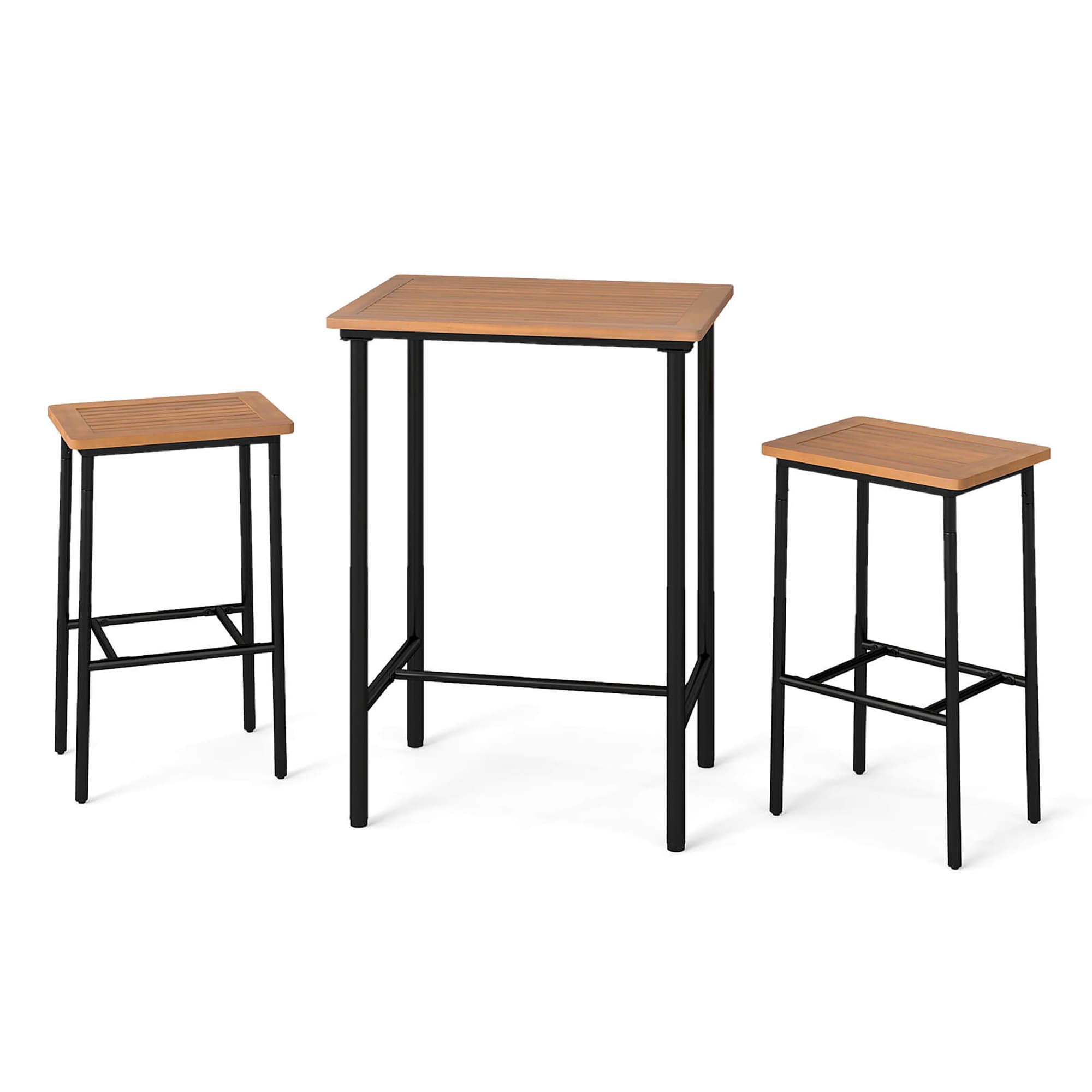 Costway Natural and Black Patio Bar