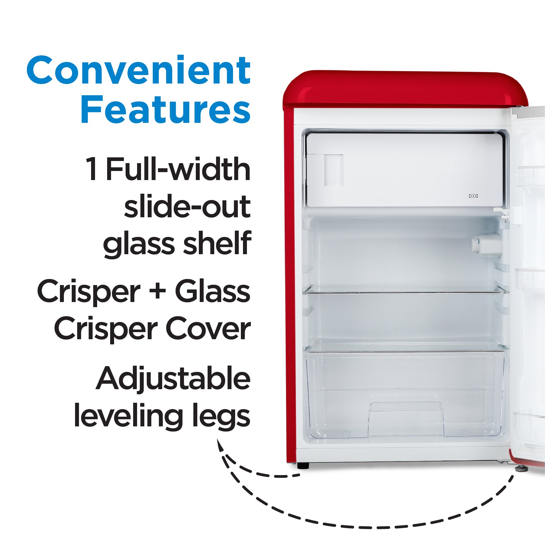 Commercial Cool 1.6-cu ft Standard-depth Freestanding Mini Fridge Freezer  Compartment (Red) in the Mini Fridges department at