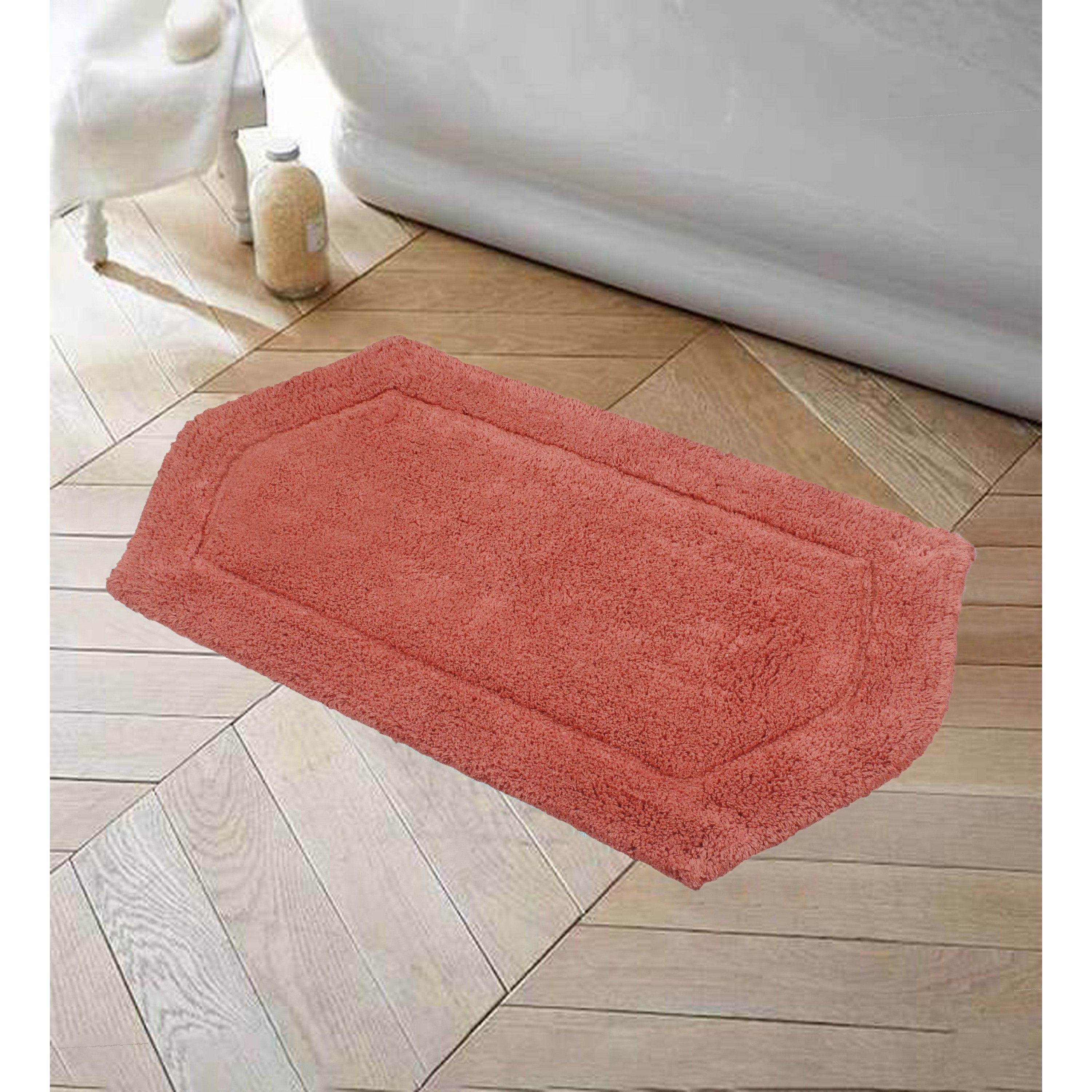 Home Weavers BWA2134CO Waterford 21-Inches x 34-Inches Coral Cotton Bath rug