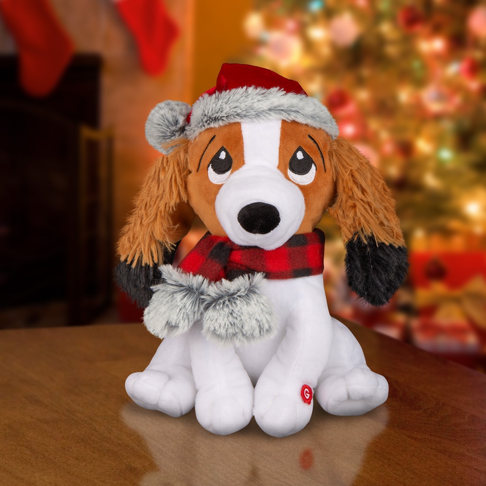 2023 Pet Dog Christmas Gift Box Hat Bib Plush Sound Knot Toy Apple