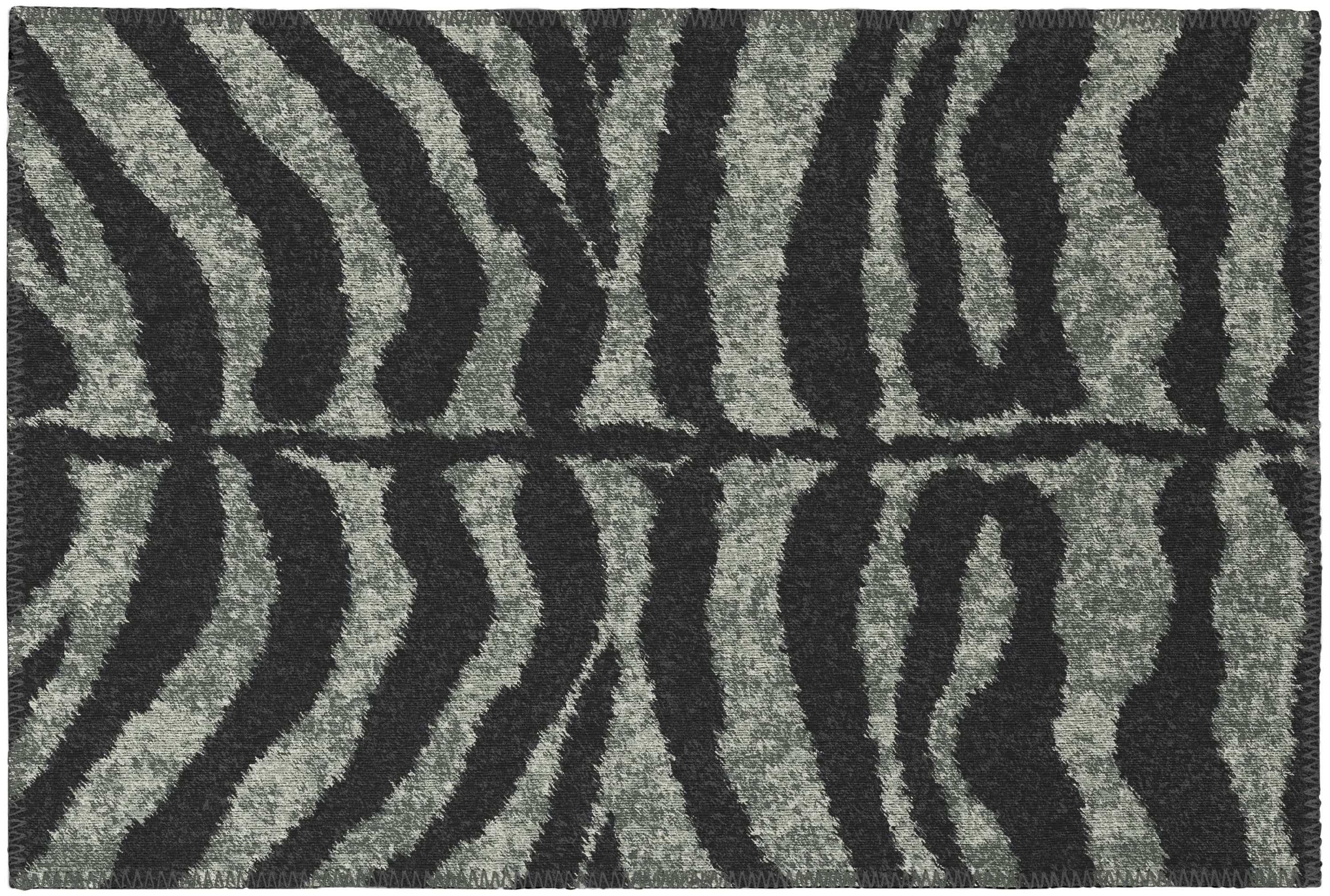 Addison Rugs ASF31SH20X30 Safari 2 x 3 (ft) Chenille Shadow Rectangular Indoor/Outdoor Animal print Bohemian/Eclectic Machine washable Throw rug