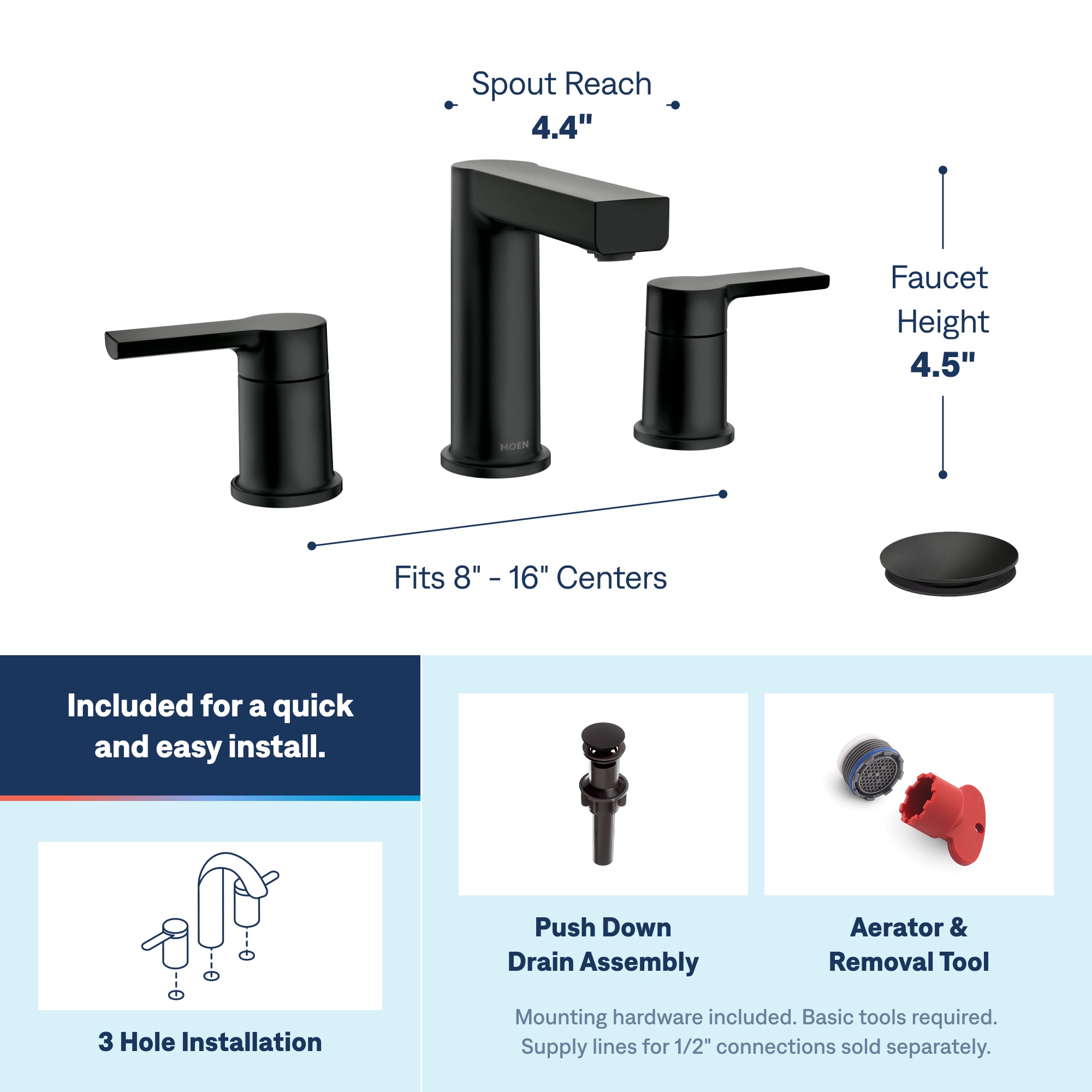 Moen 84629BL Lavatory-Faucets - View #3