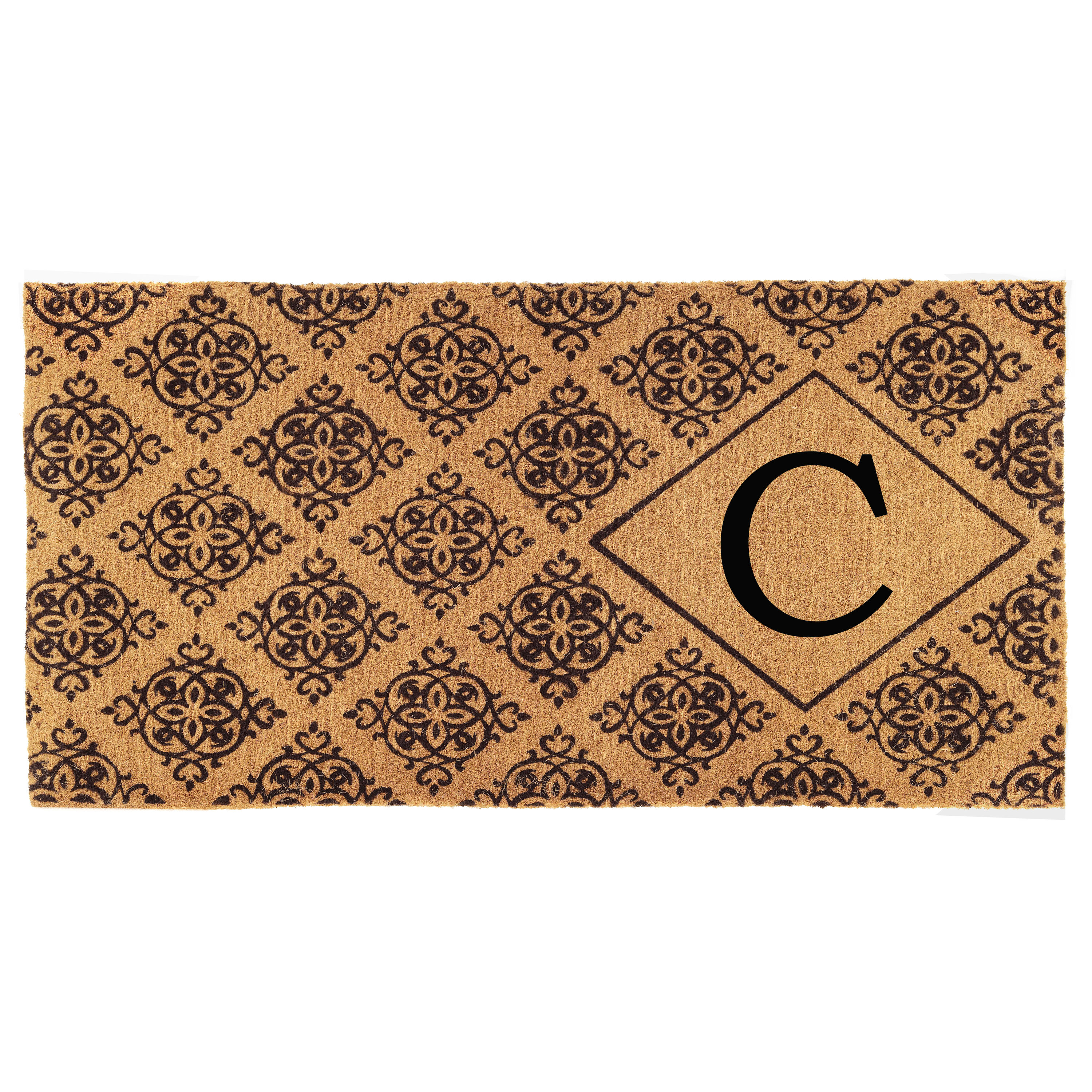 Callowaymills 103333672C 36-in x 72-in Natural/Black Coir Non-Slip Grip Indoor or outdoor Decorative Door Mat