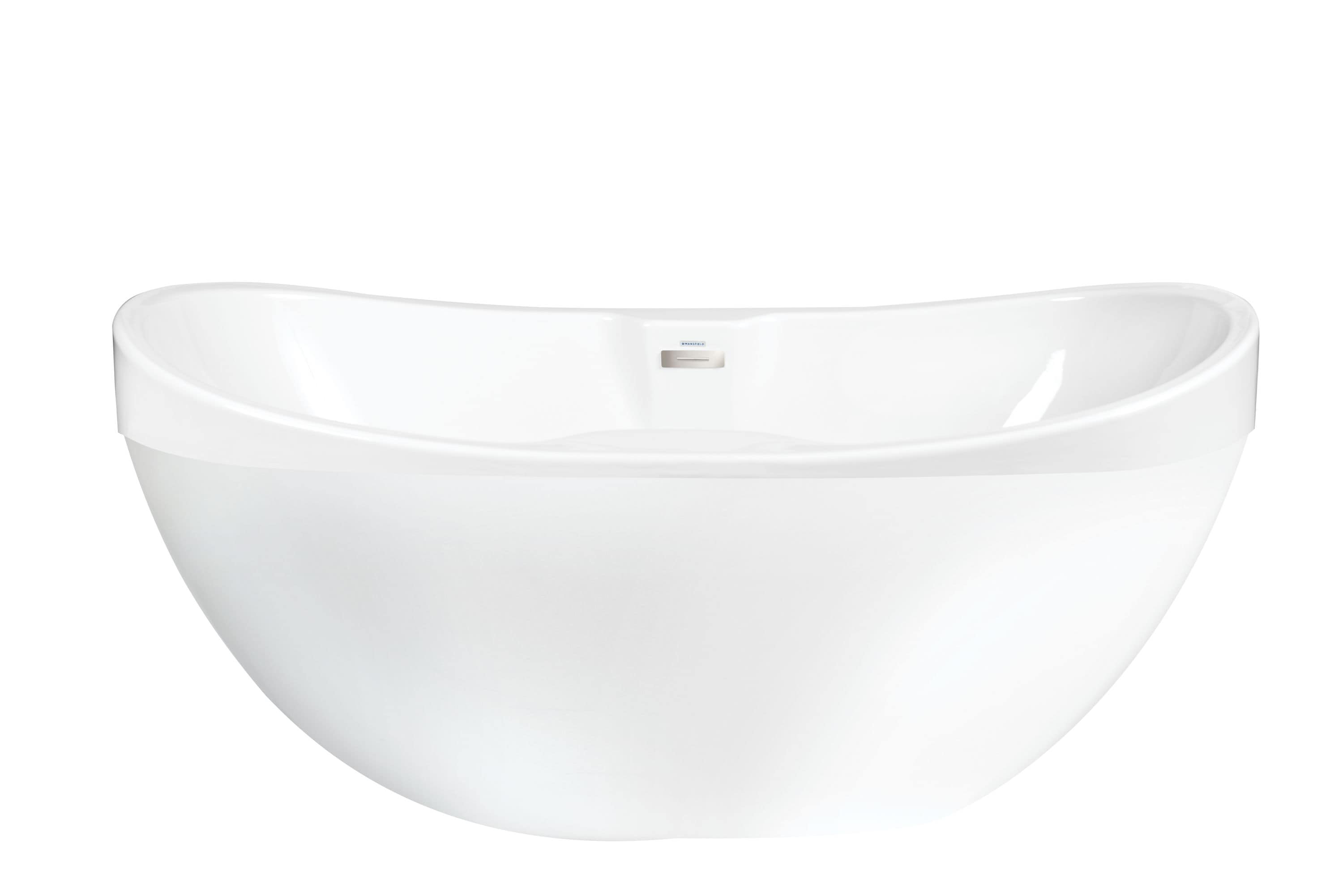 Mansfield 5746550004 Whitley Freestanding Baths 35-in x 70-in White Acrylic Oval Freestanding Bathtub with Drain ( Center Drain )
