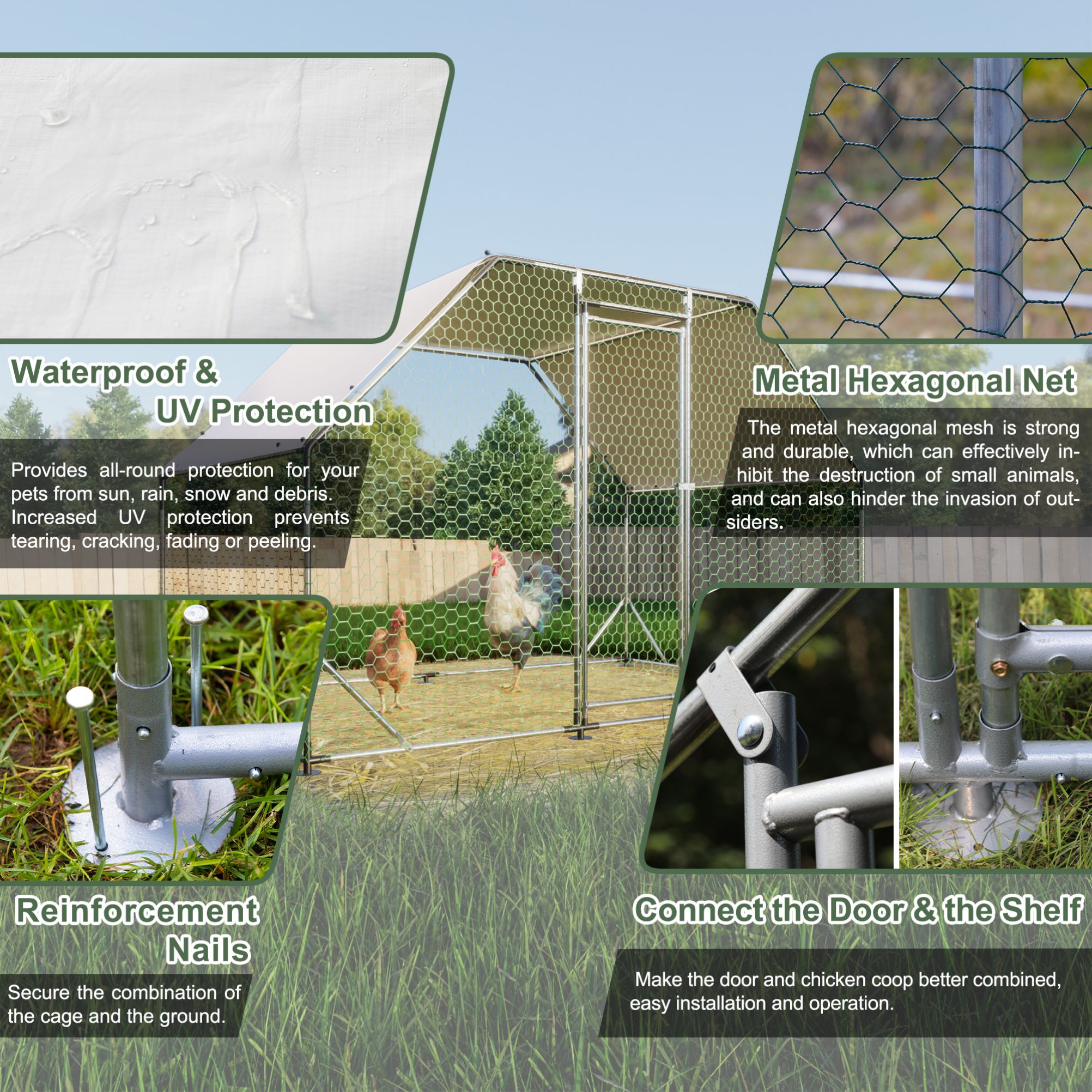 Siavonce XH76604 Chicken-Coops-Rabbit-Hutches - View #8