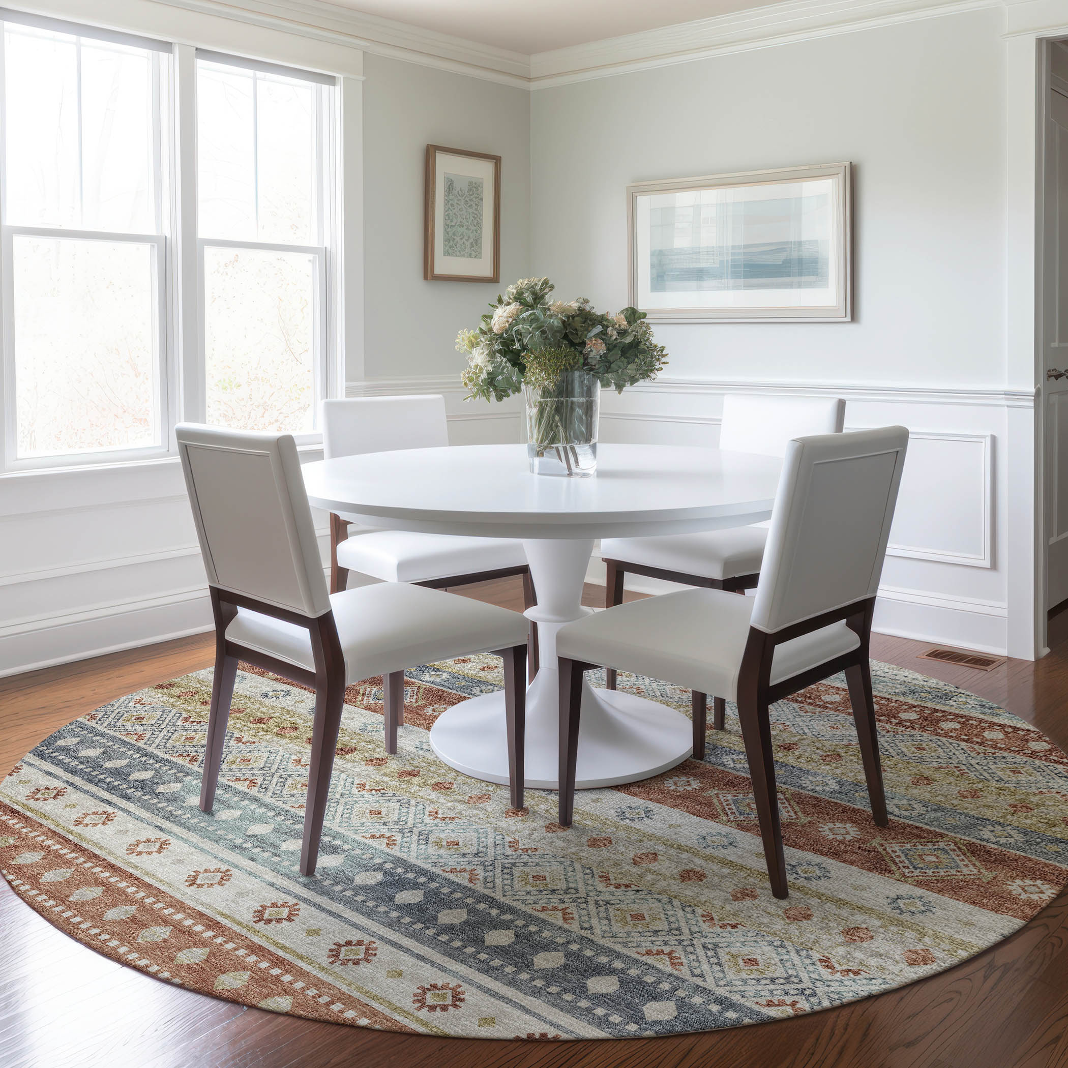 Addison Rugs AMF118DE8RO Mayfield AMF118DE 8 x 8 (ft) Loomed Polyester Desert Round Indoor Geometric Machine washable Area rug