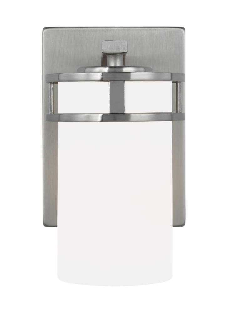 Generation Lighting 4121601EN3-962 Robie 5-in W 1-Light Brushed Nickel Craftsman Wall Sconce ENERGY STAR