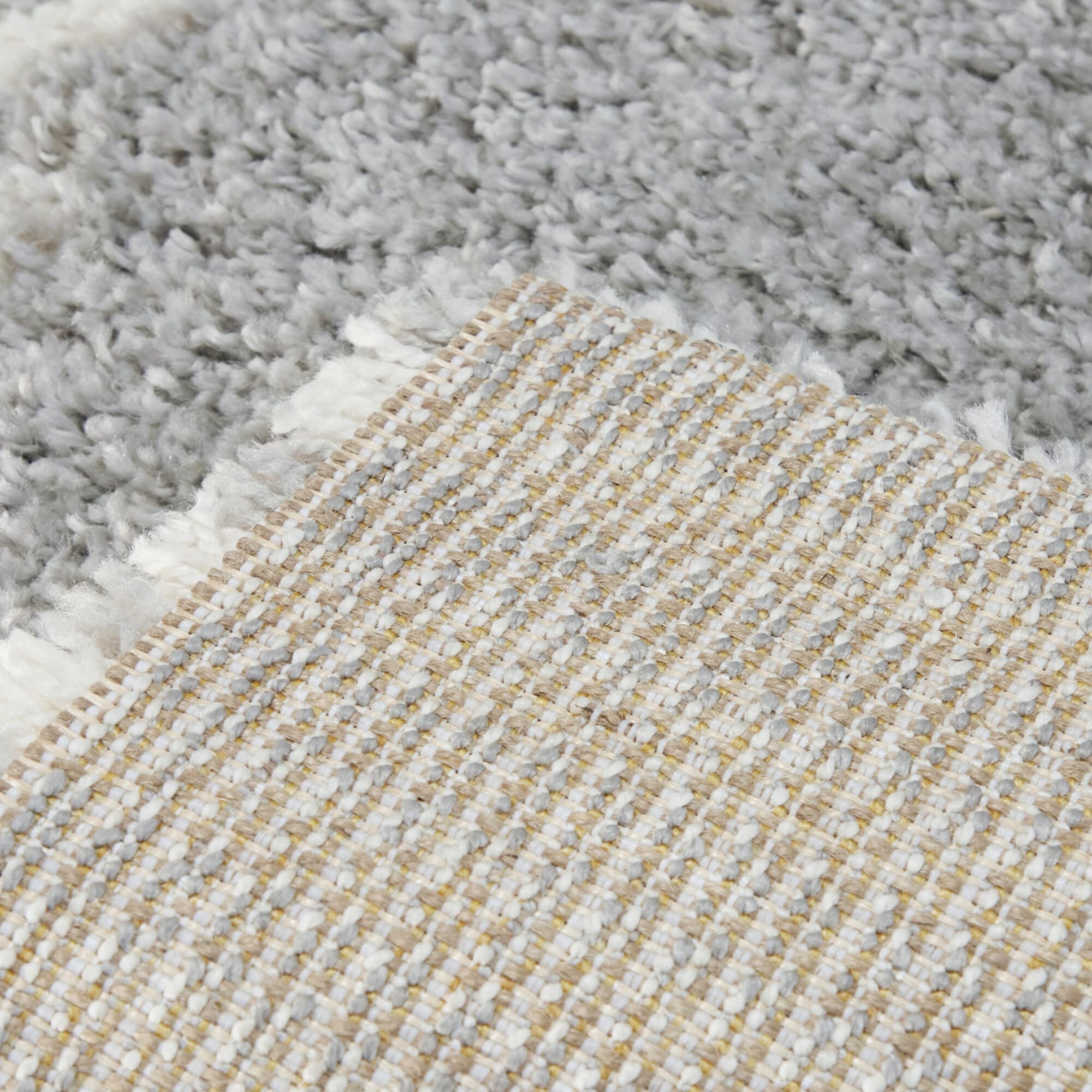 Gray Striped Shag Synthetic 5' x 7' Area Rug