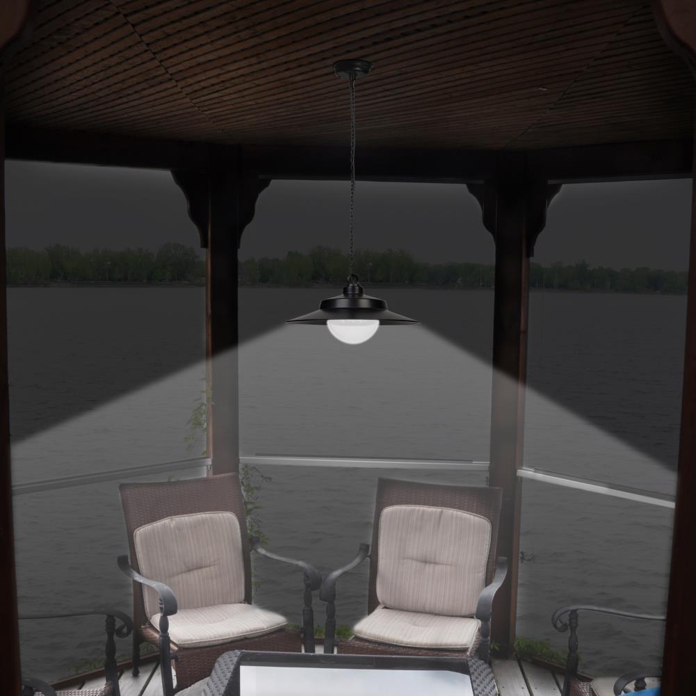 Sunforce Black Transitional Beveled Glass Dome LED Pendant Light