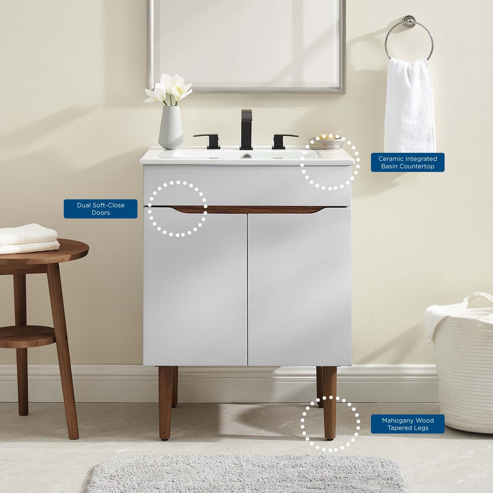 Modway EEI-3633-GRY-WHI Bath-Vanity-Combo - View #2