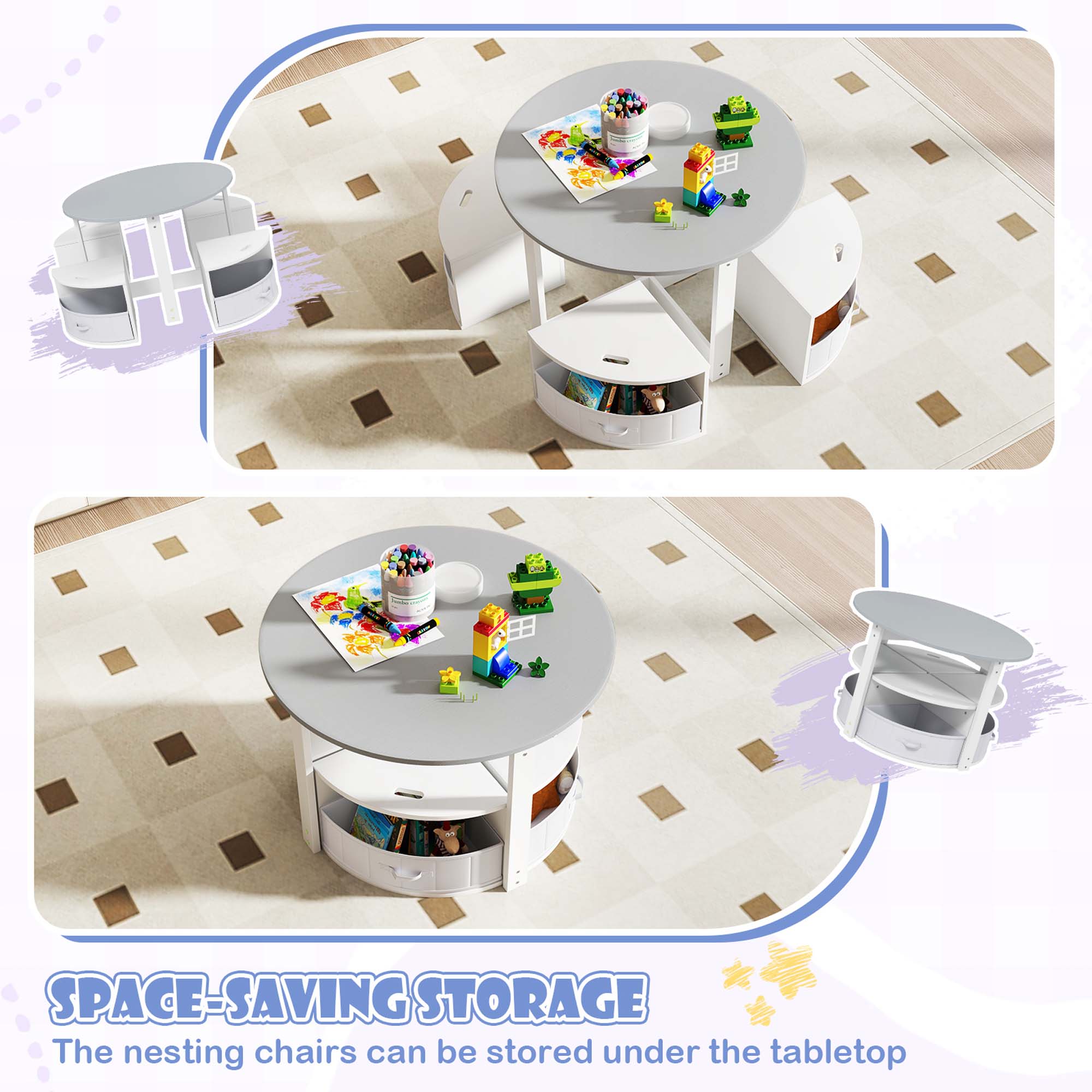 Costway HCST05934 Kids-Play-Tables - View #7