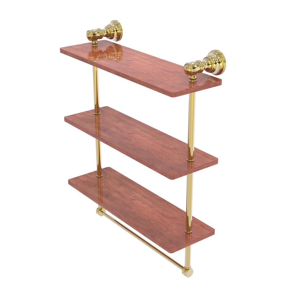 Allied Brass CL-5-16TB-IRW-UNL Carolina Unlacquered Brass 3 -Tier Wall mount Bathroom Shelf ( 16-in x 19.7-in x 5-in )