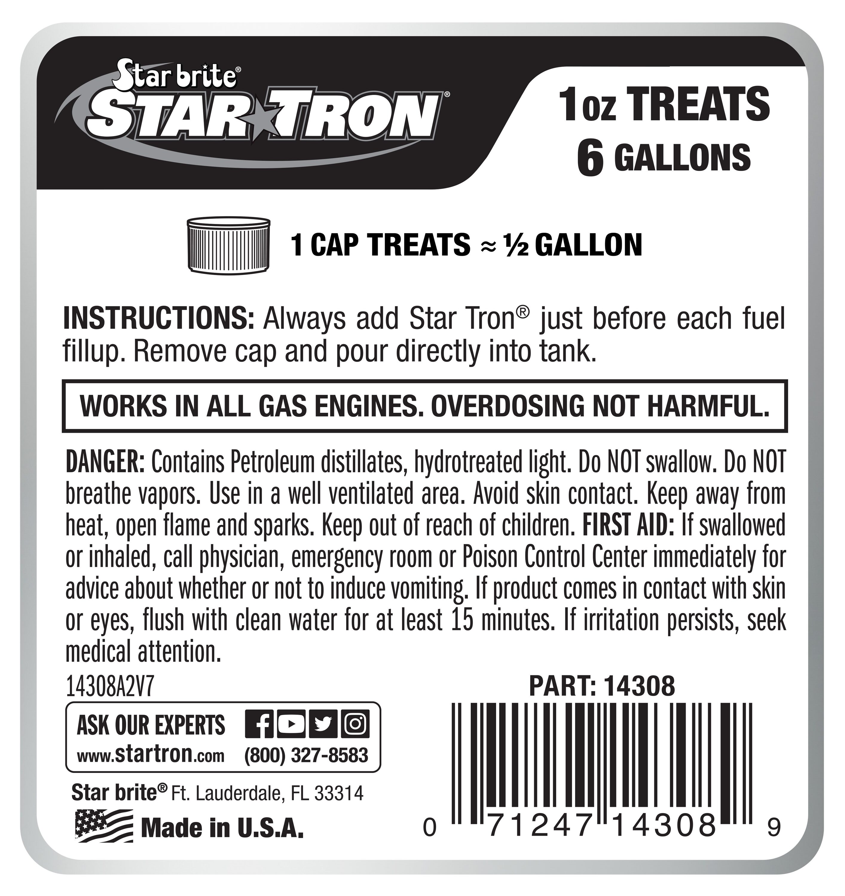 STAR TRON 8 oz. 2-cycle or 4-cycle Engines Fuel Additive