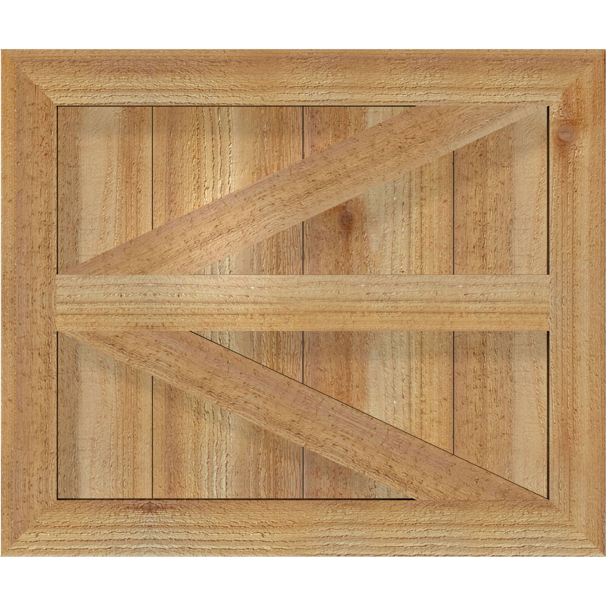 Ekena Millwork RBF06Z21X018RWR 21.5-in W x 18-in H Unfinished Paintable/Stainable Board and batten Framed with z-bar Wood Exterior Shutters ( 2 -Pack )