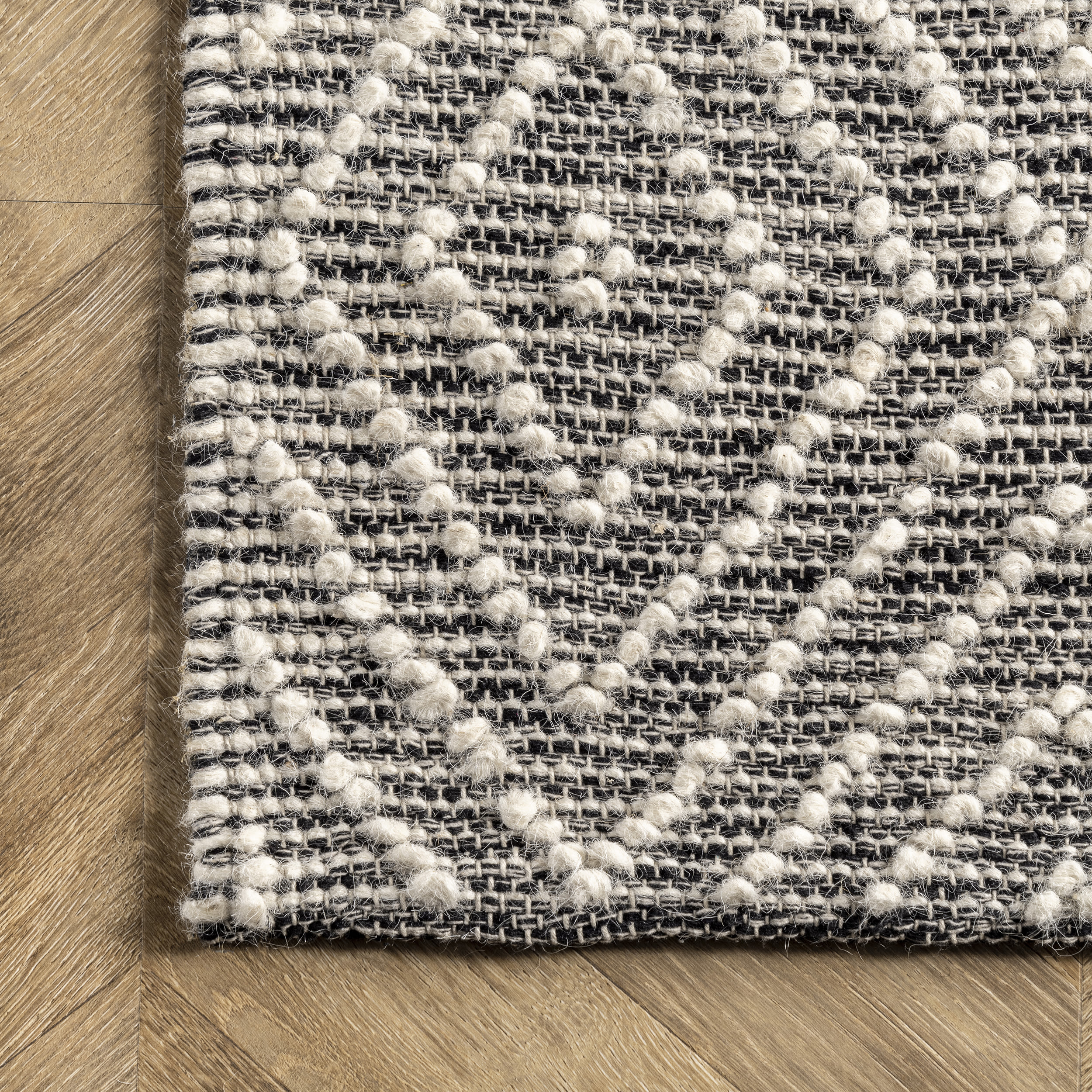 Gray Handmade Geometric Wool Area Rug 3' x 5'