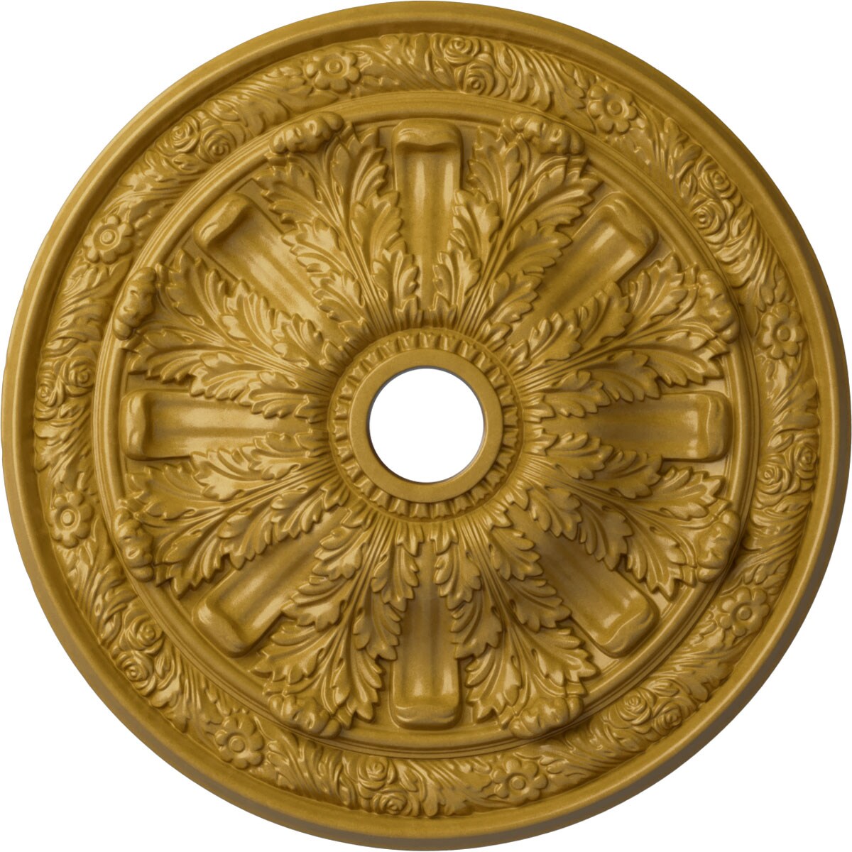 Ekena Millwork CM30FLIGS Flagstone 30-in W x 30-in L Painted Iridescent Gold Polyurethane Whole Ceiling Medallion