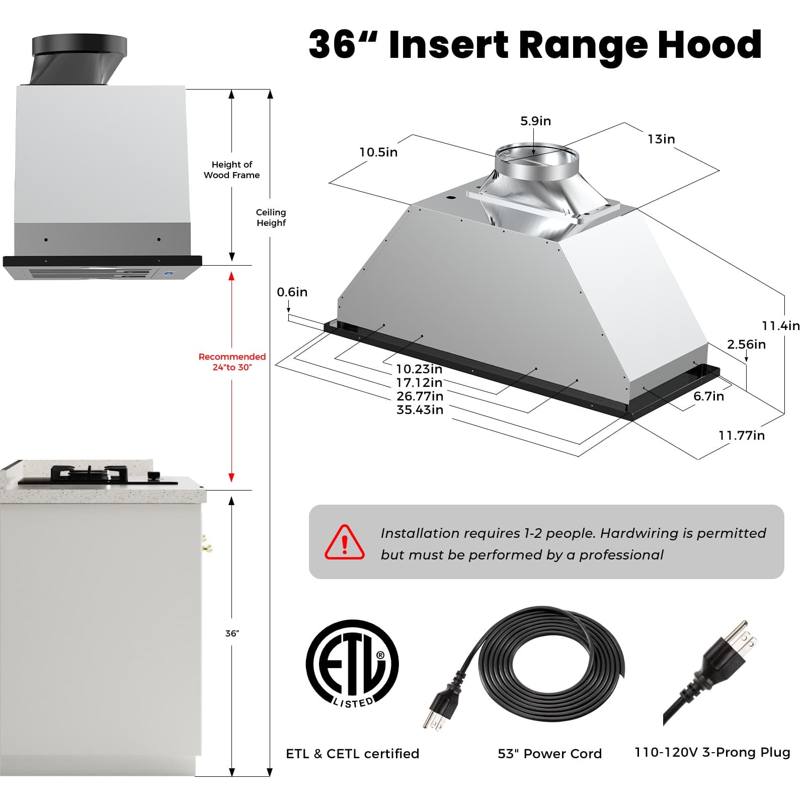 DIVAN DHB01-36B-GC Undercabinet-Range-Hoods - View #4