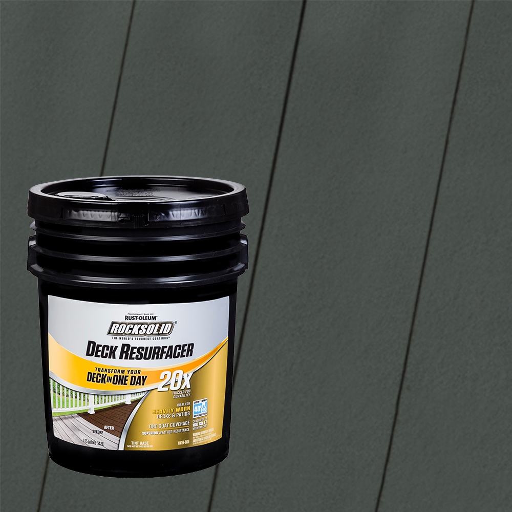 Rust-Oleum 319564T RockSolid 20X Deck Resurfacer Pre-Tinted Carbon Solid Exterior Wood Stain and Sealer in One ( 4-gallon )