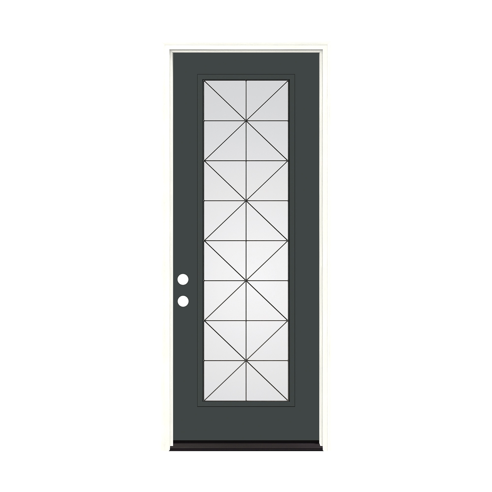 Therma-Tru CALIX 36-in x 96-in Fiberglass Full Lite Prehung Front Door with Brickmould Insulating Core