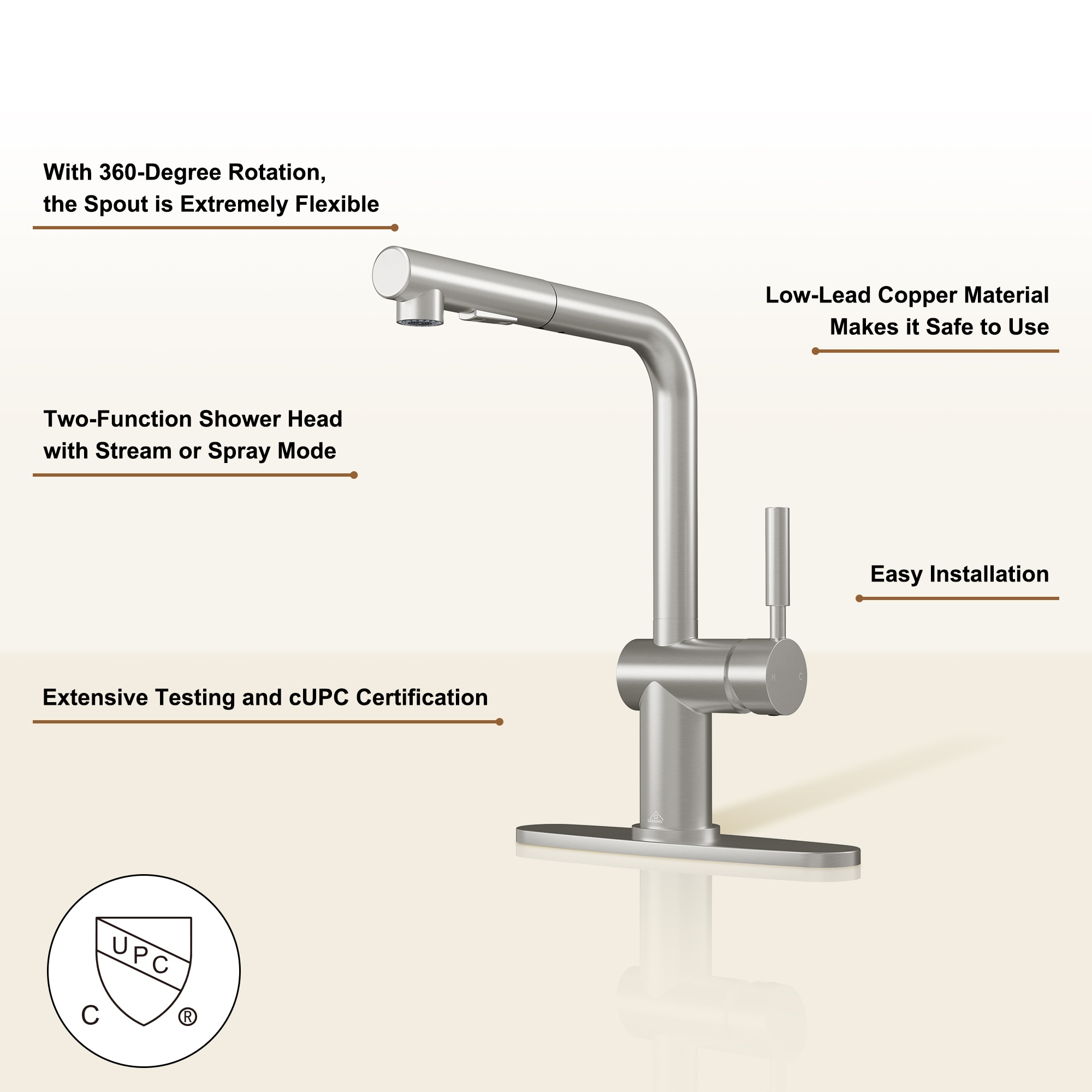 Mondawe AM-K127W-BN Kitchen-Faucets - View #5