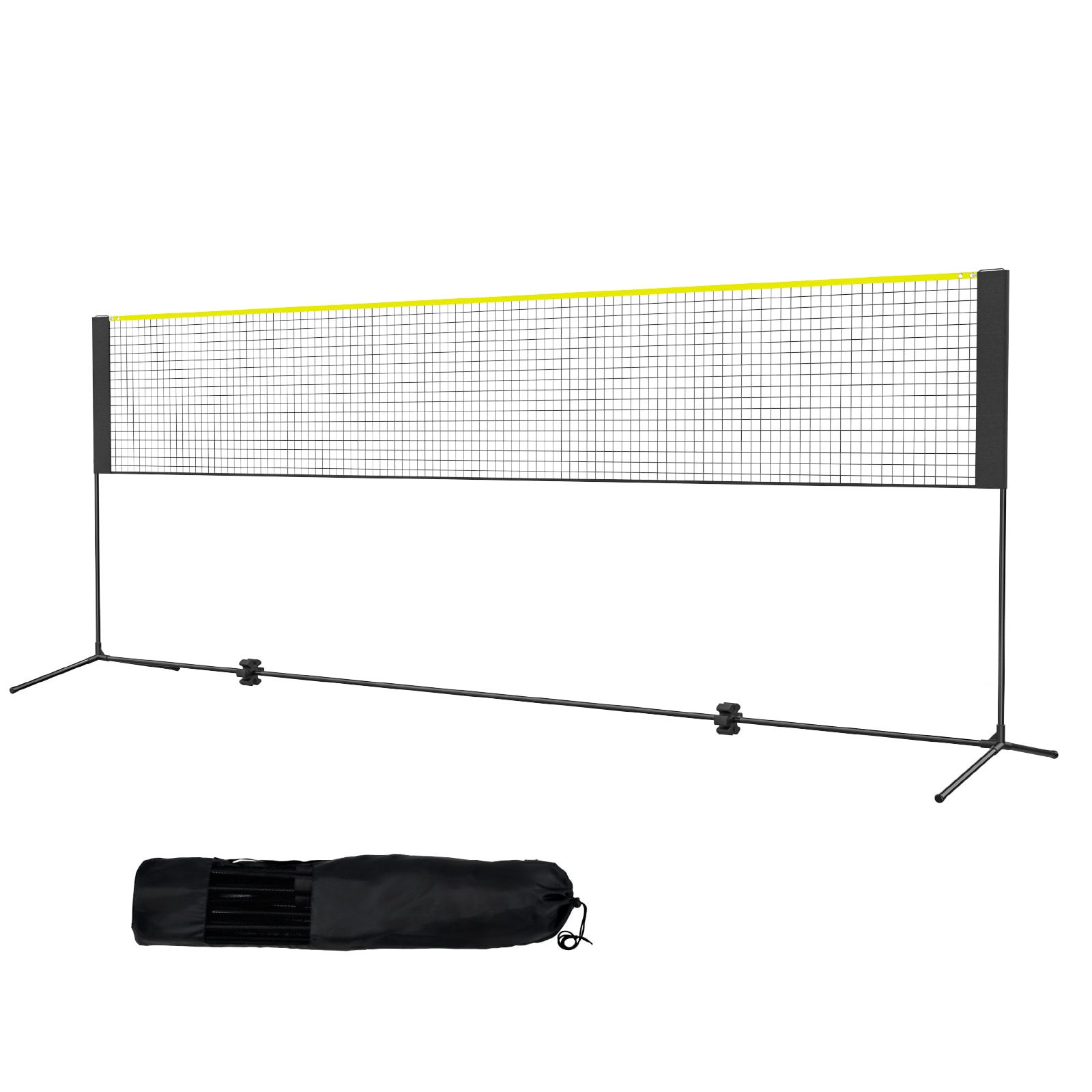 VEVOR Badminton Net  Height Adjustable Volleyball Net  14ft Wide Foldable Pickleball Net  Portable Easy Setup Tennis Net Set with Poles  Stand and Carry Bag  for Kids Backyard Game Indoor Outdoor Use