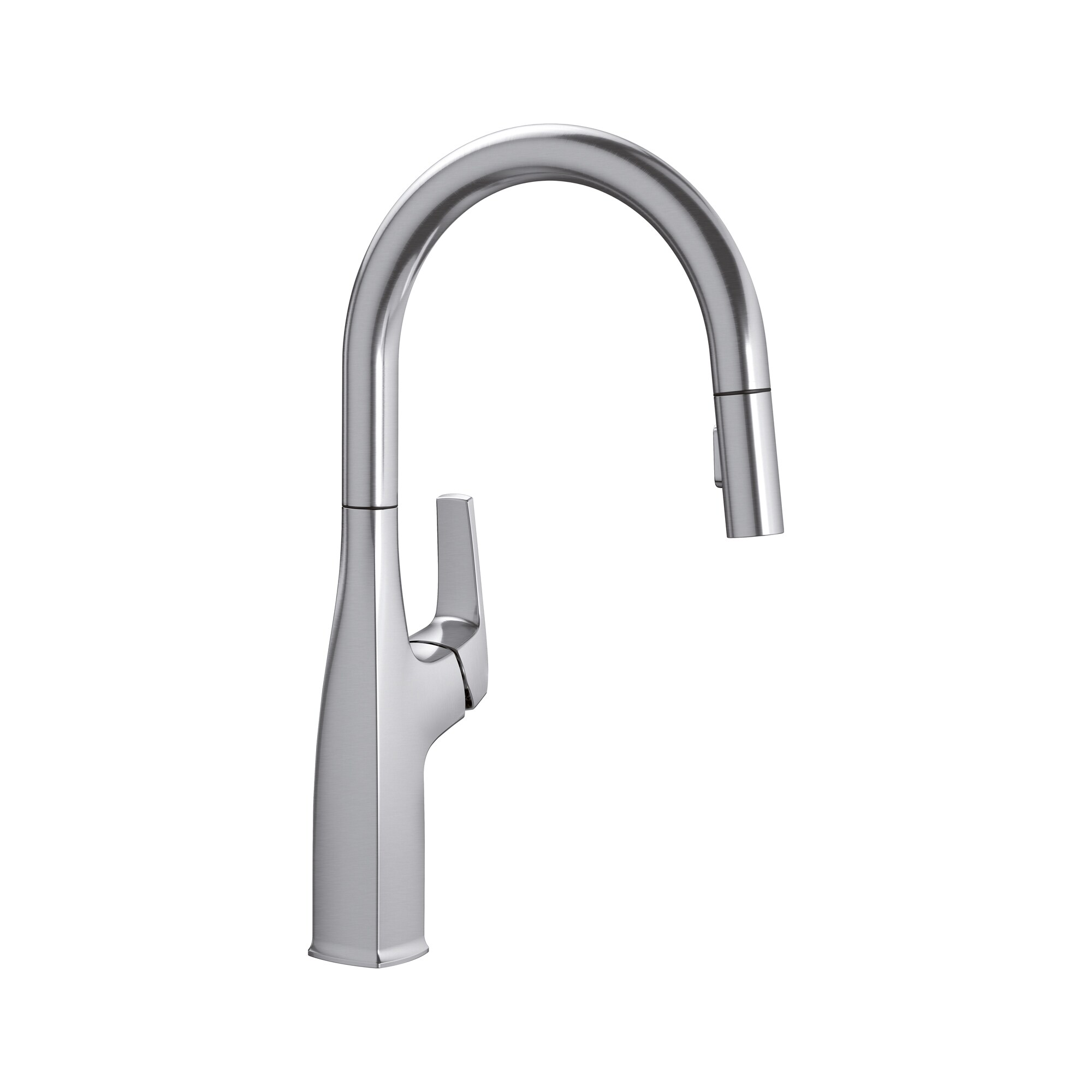 BLANCO 442678 Rivana Pvd Steel Single Handle Deck-mount Pull-down Kitchen Faucet with Sprayer