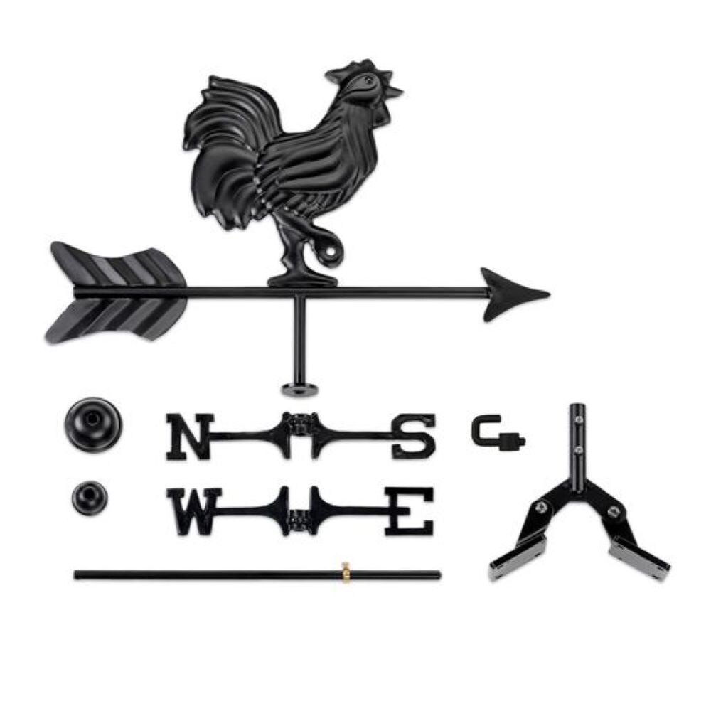 Good Directions Black Aluminum Roof-mount Rooster Weathervane in the ...