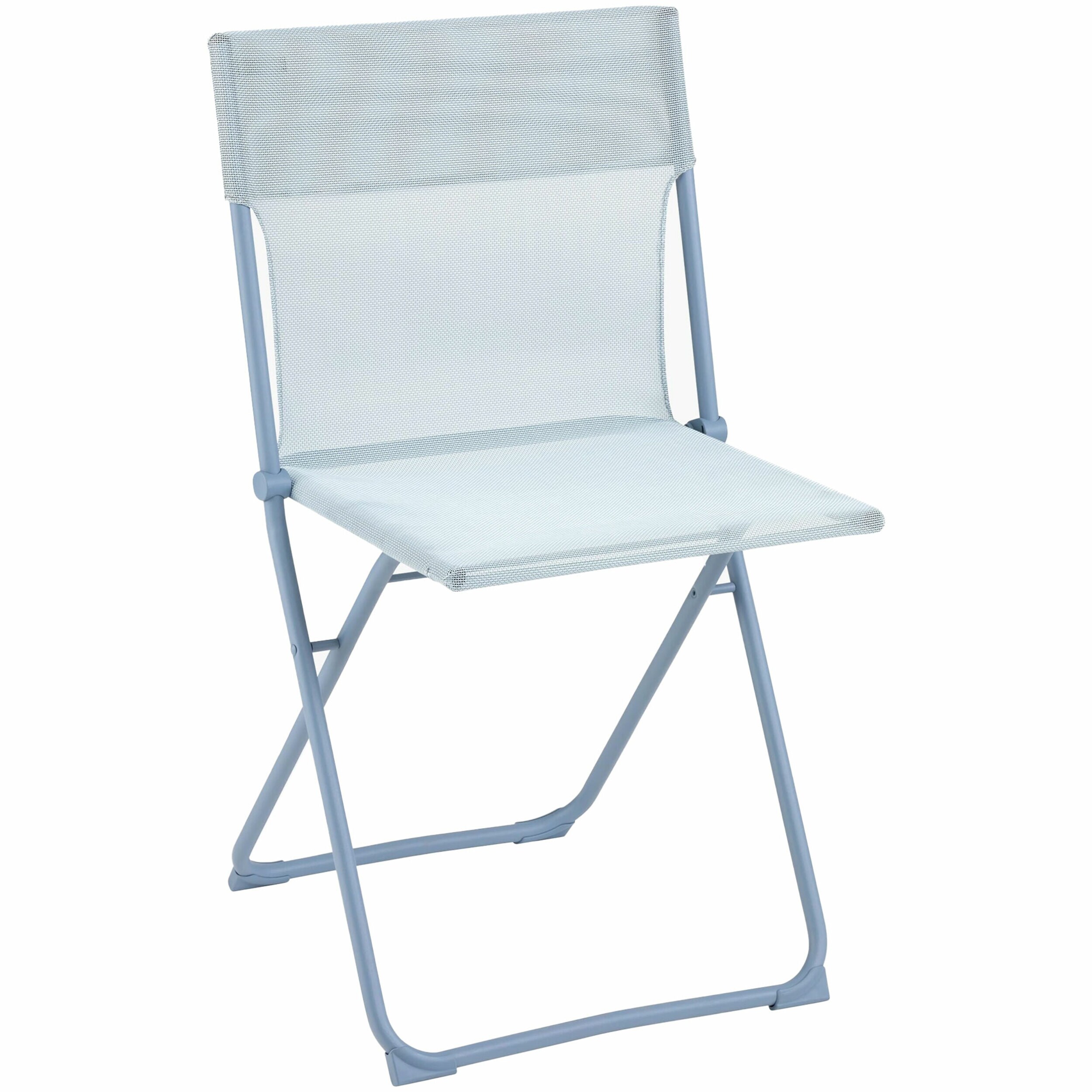 Lafuma 314753 Set of 2 Blue Steel Frame Glider Balcony Chair with Blue Mesh Seat