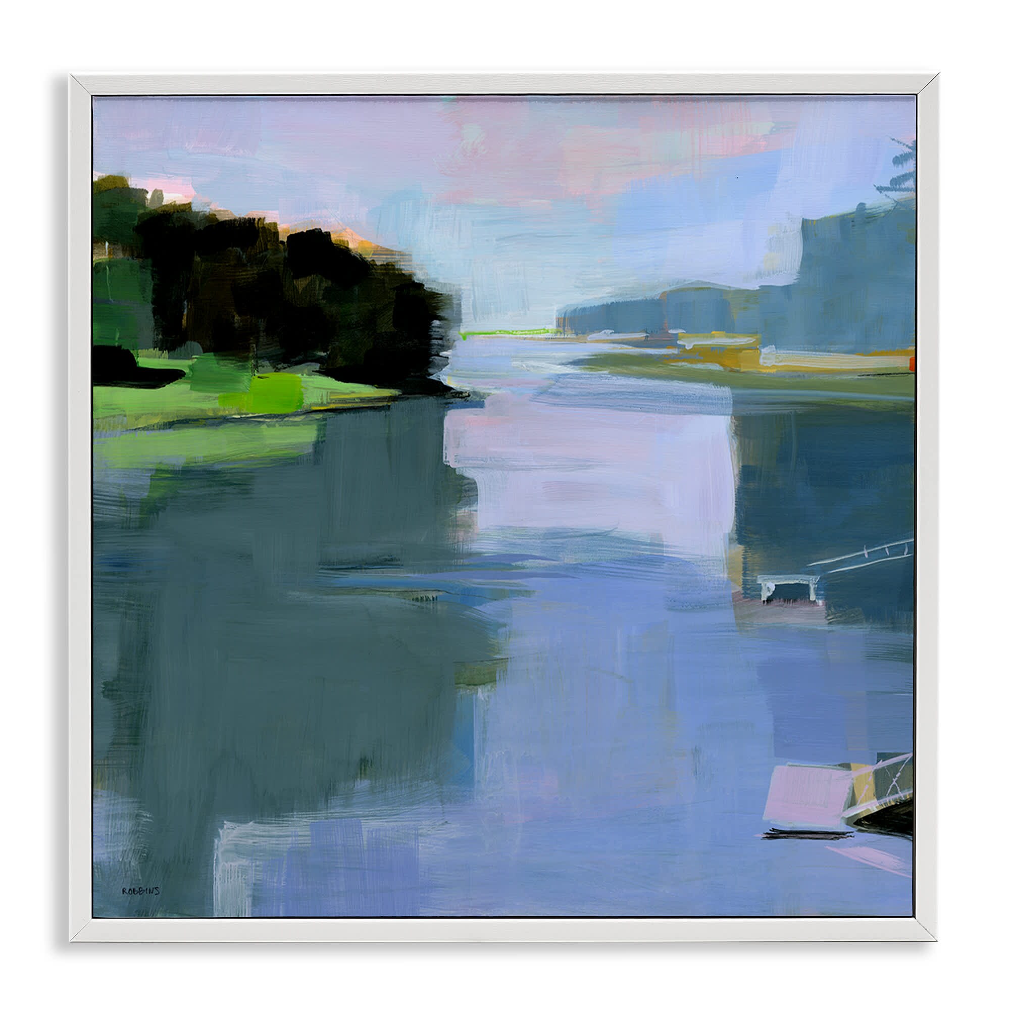 Stupell Industries BS-815-WFR-24X24 Water Reflection Abstract Framed Giclee design by Kathleen Robbins