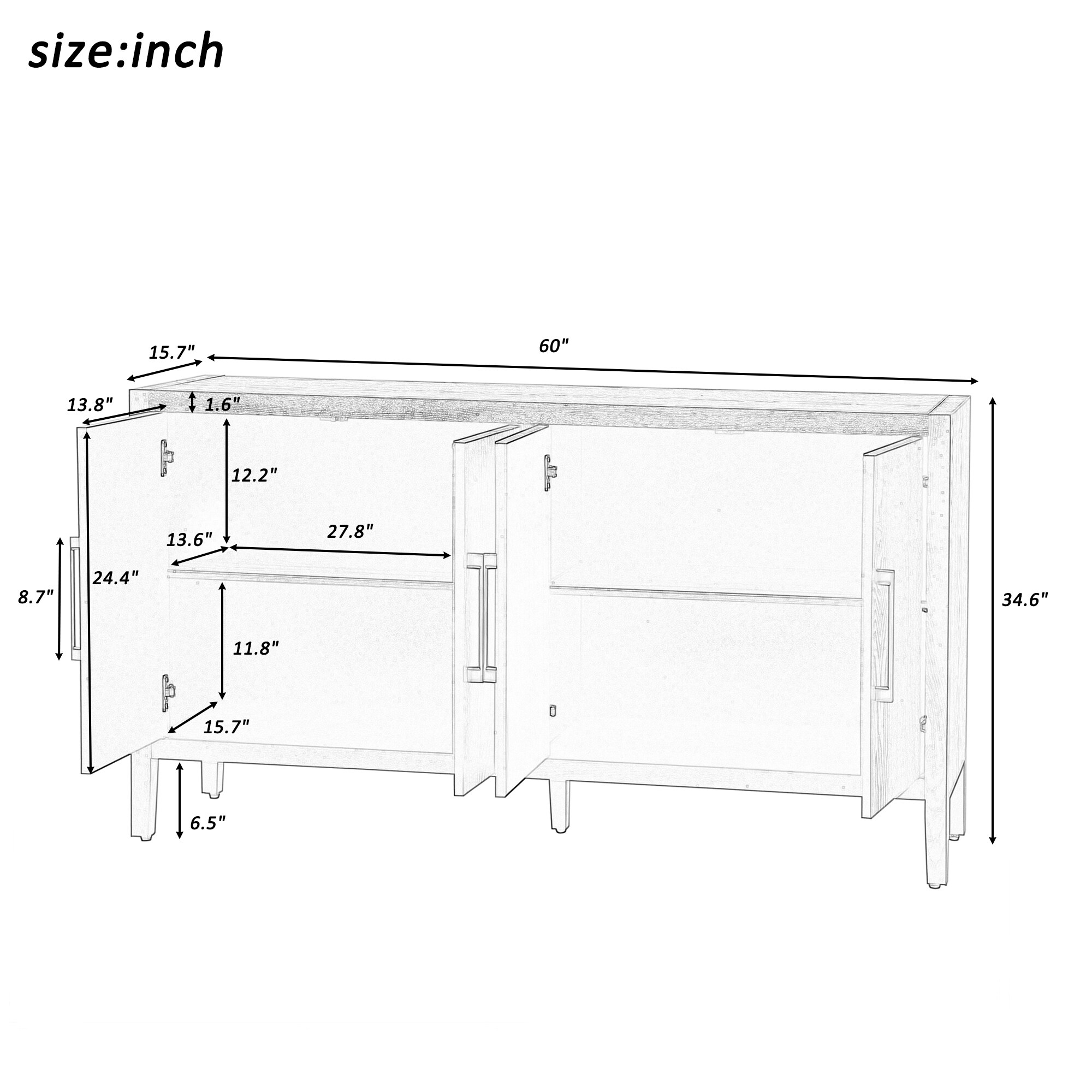 SINOFURN SYA020285GY Dining-Kitchen-Storarge - View #4