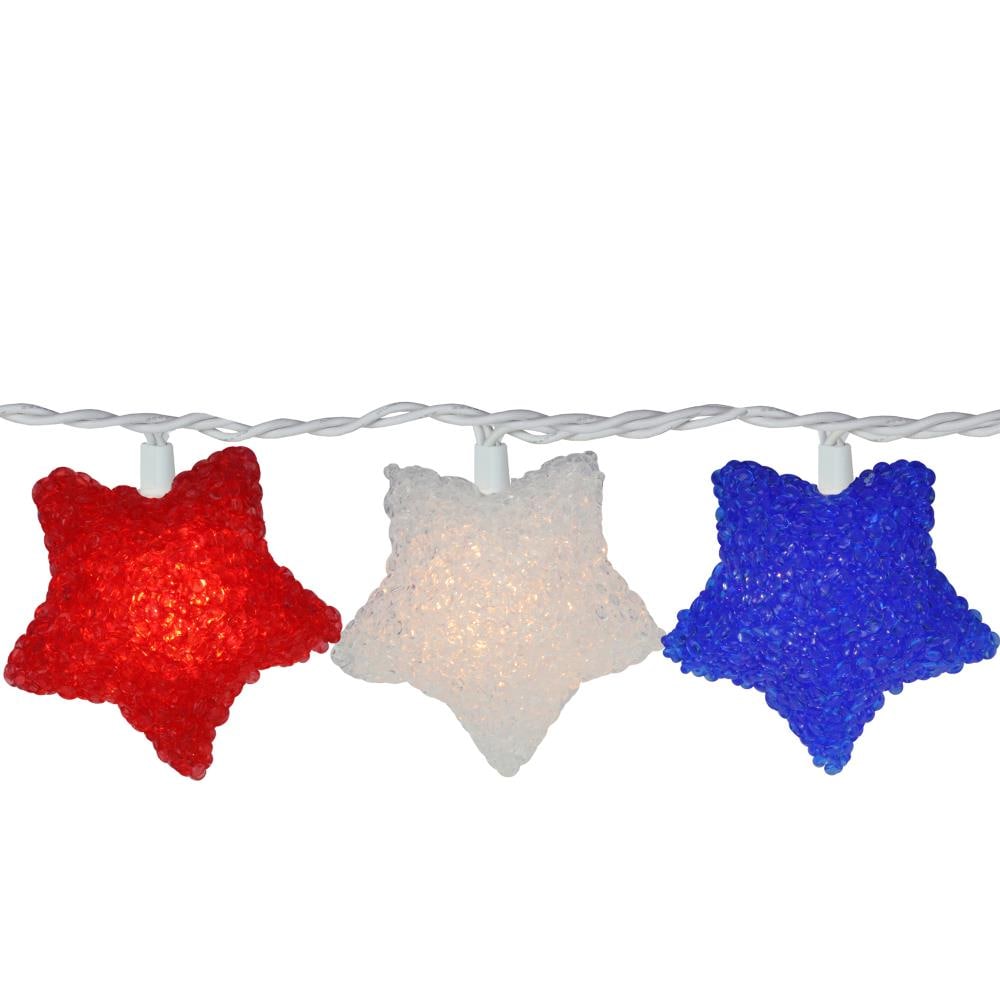 HOLIDAY BRILLIANT 25ct LED globe G40 RED WHITE BLUE String Lights party July 4th 
