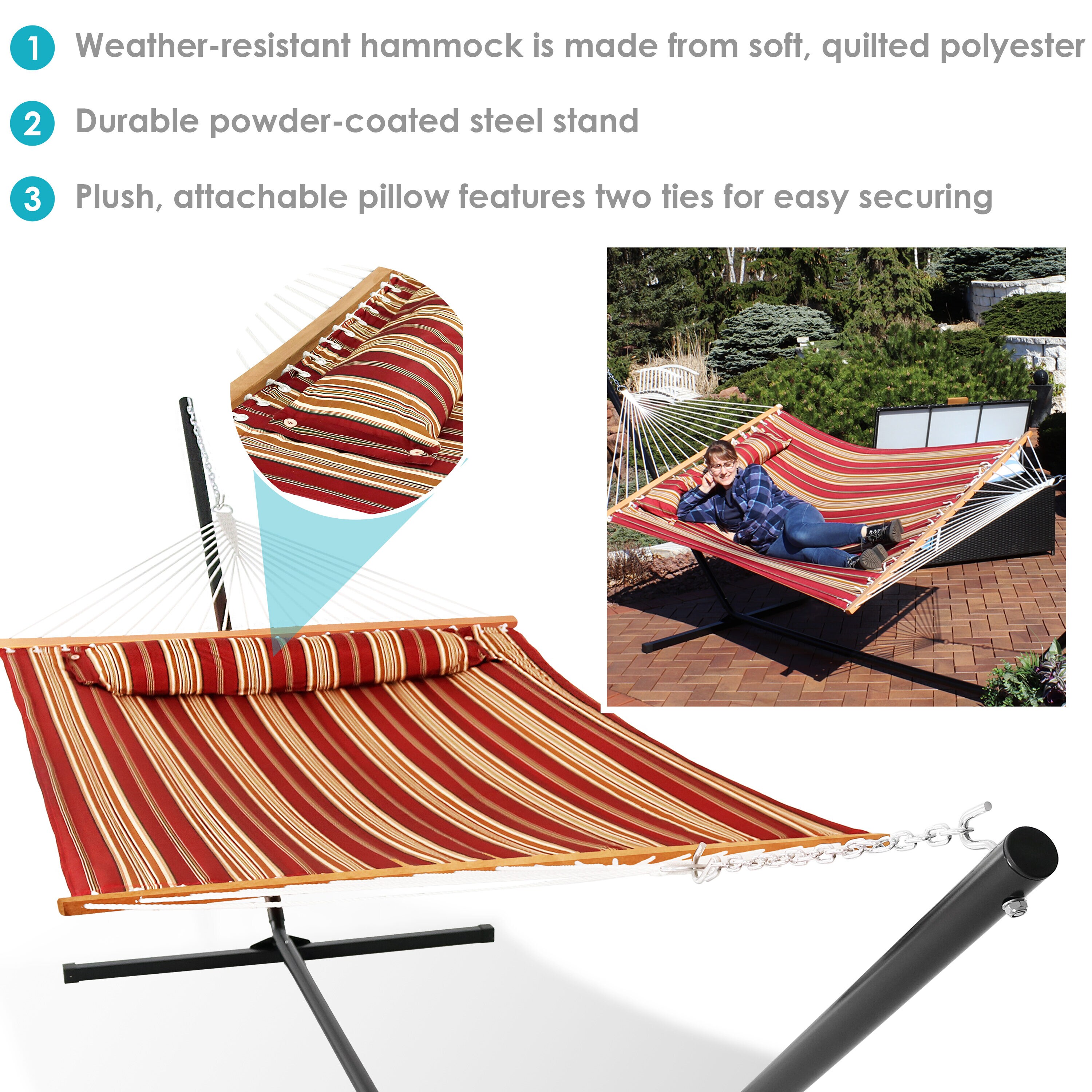 Sunnydaze Decor LY-QFH-RD-COMBO15 hammocks - View #3