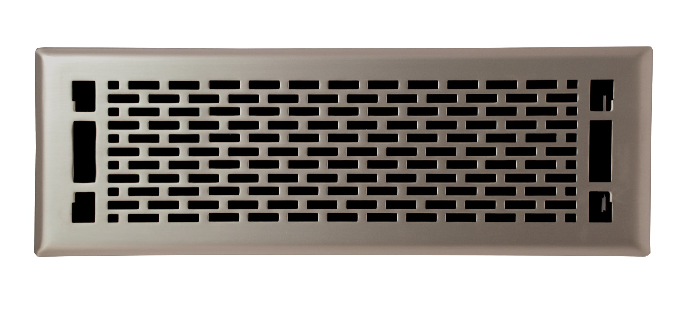 Accord Ventilation AMFRSNMA412 4-in x 12-in 1-way Steel Satin Nickel Floor Register