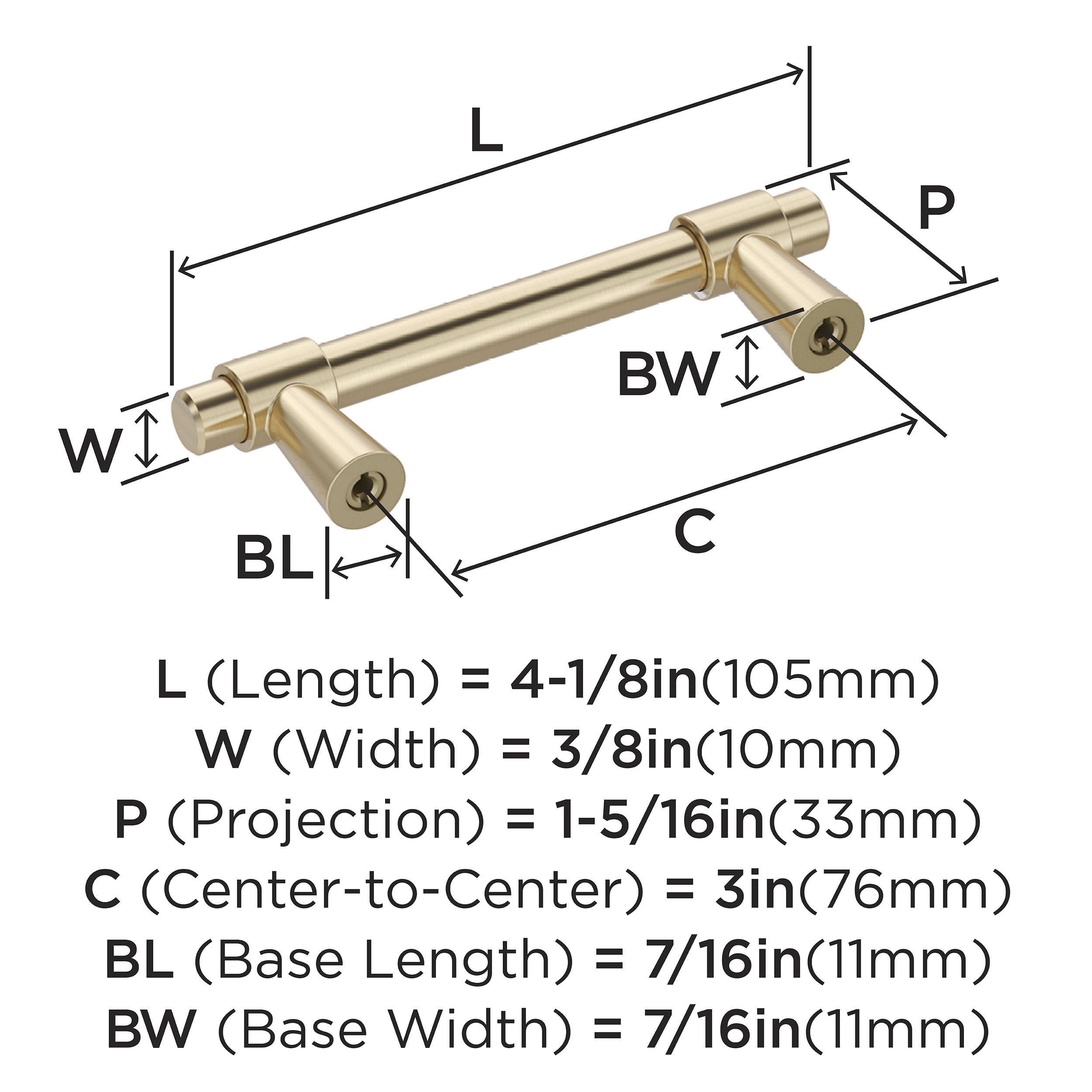 Amerock BP37370BBZ Cabinet-Pulls - View #3
