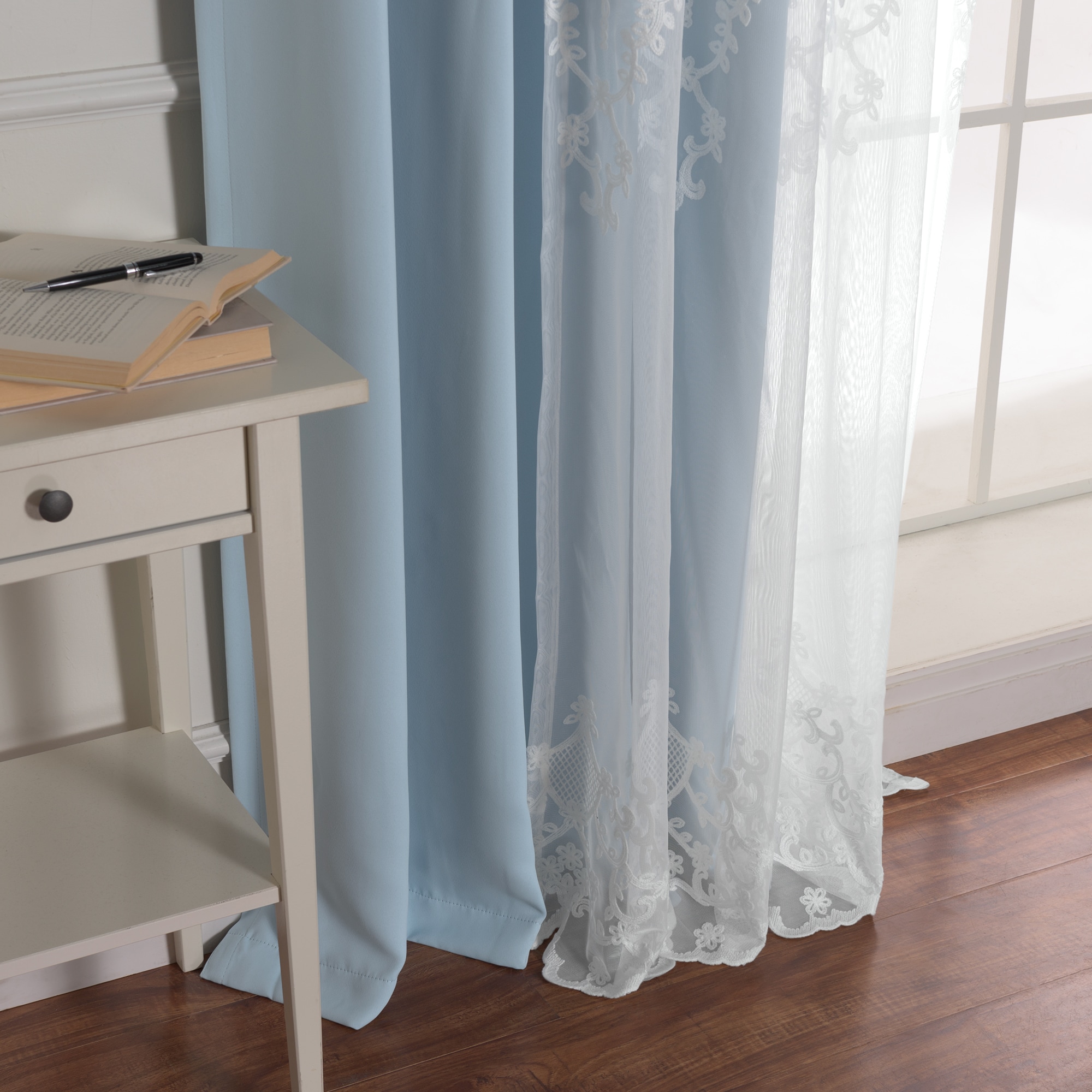 Best Home Fashion MM-DAMAS-96-SKYBLUE curtains - View #5
