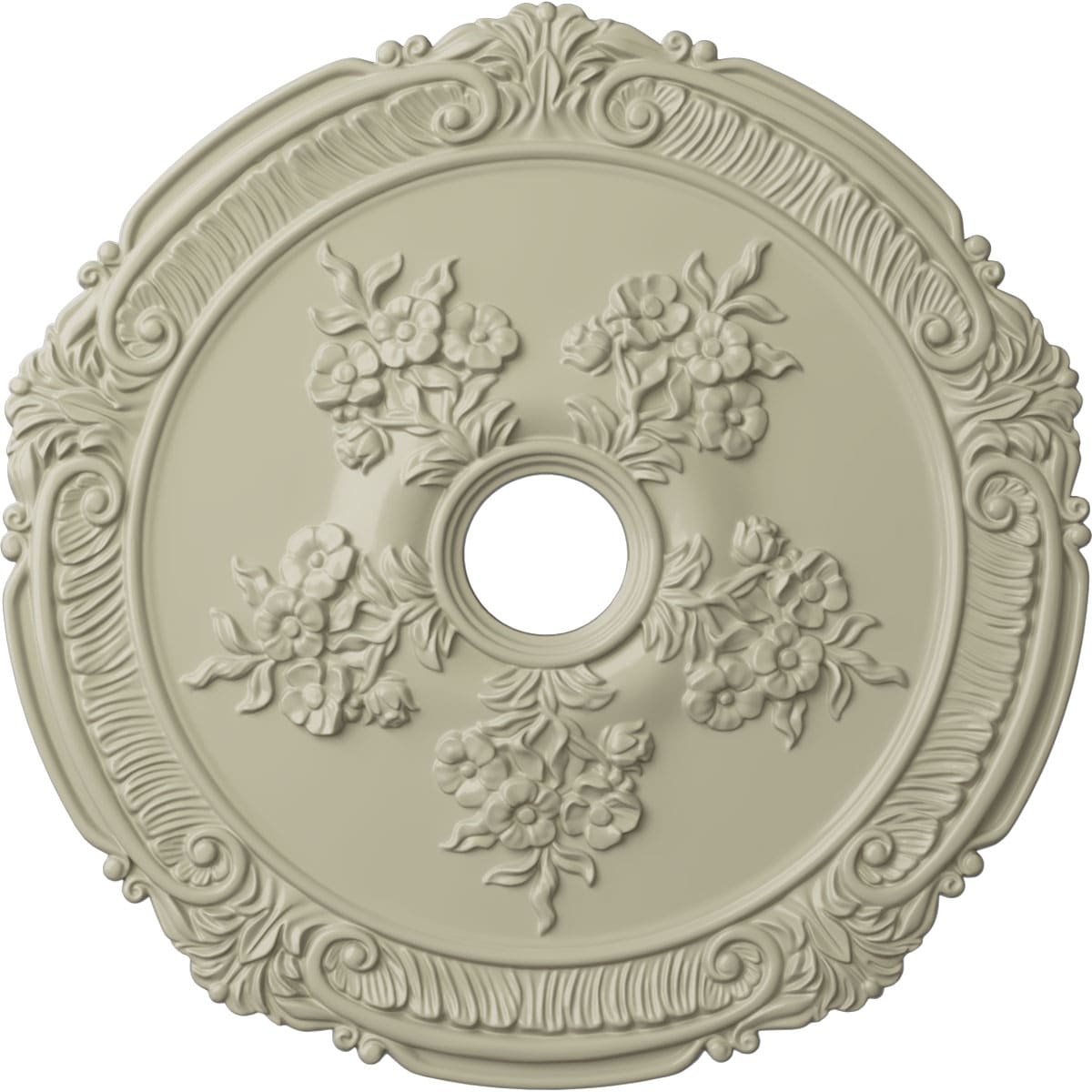 Ekena Millwork CM26ATCYF Attica with Rose 26-in W x 26-in L Painted Clear Yellow Polyurethane Whole Ceiling Medallion