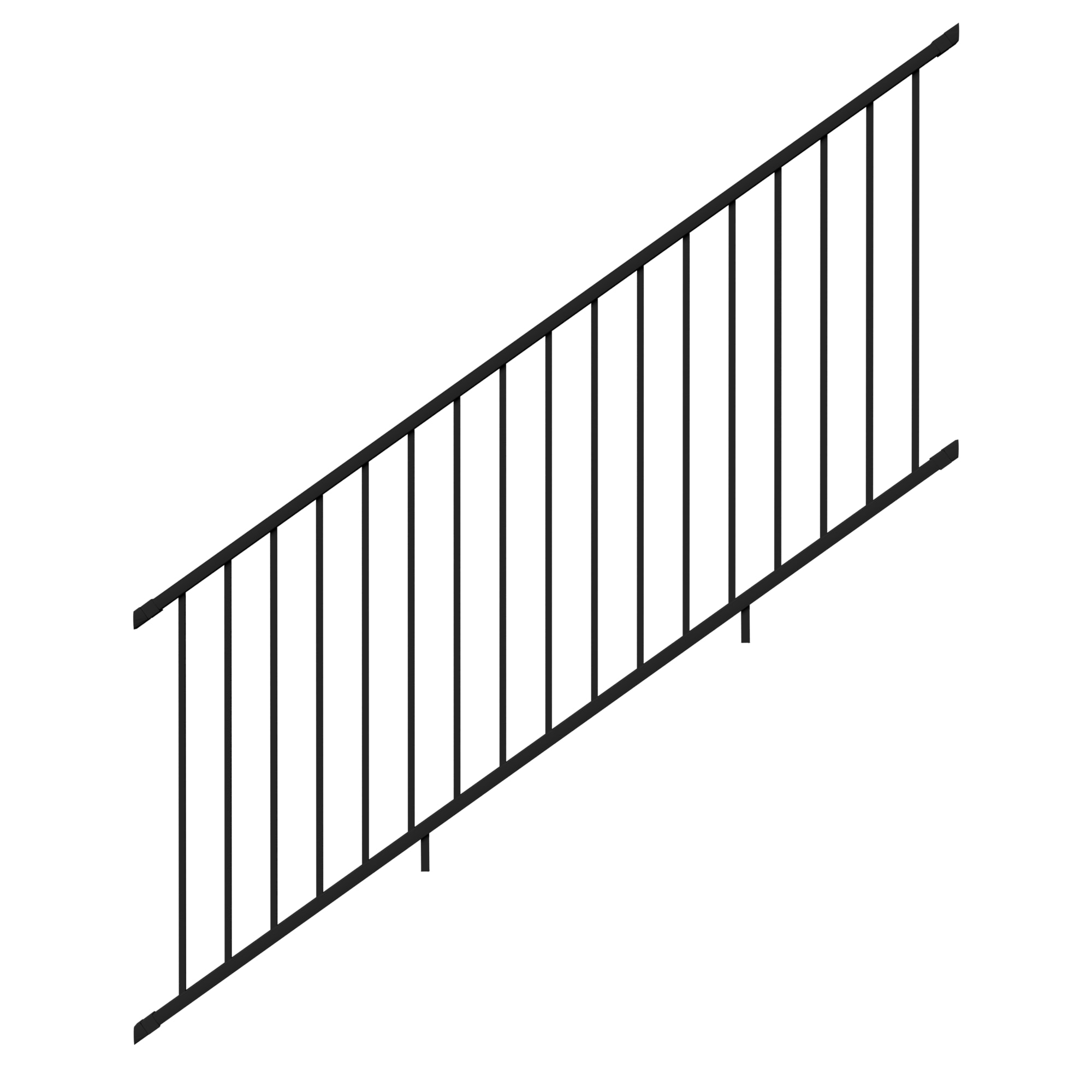Deckorators 505573 Rapid Rail 8-ft x 42-in Textured Black Aluminum Deck Stair Rail Kit