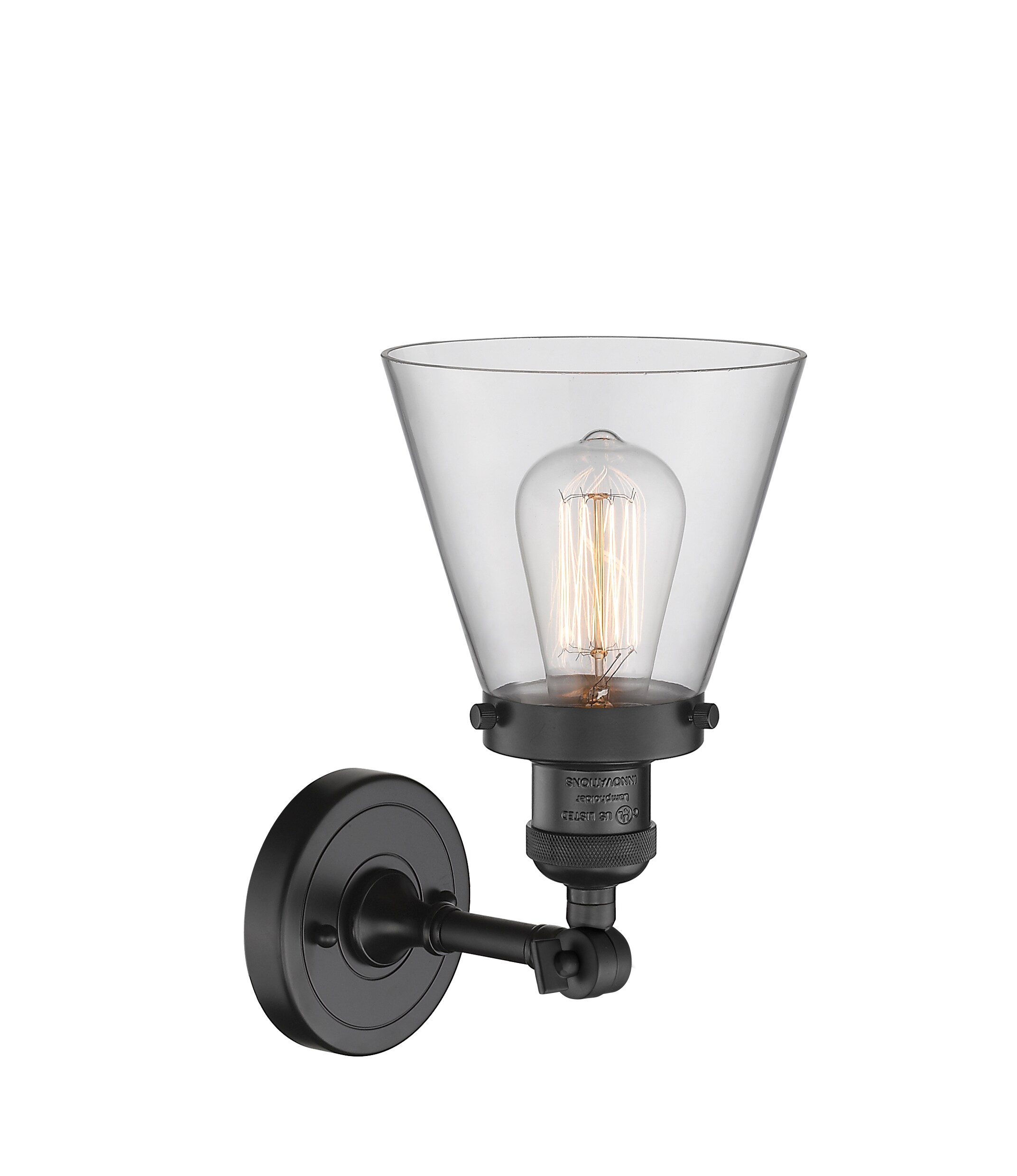Black Adjustable Brass Dimmable Wall Sconce