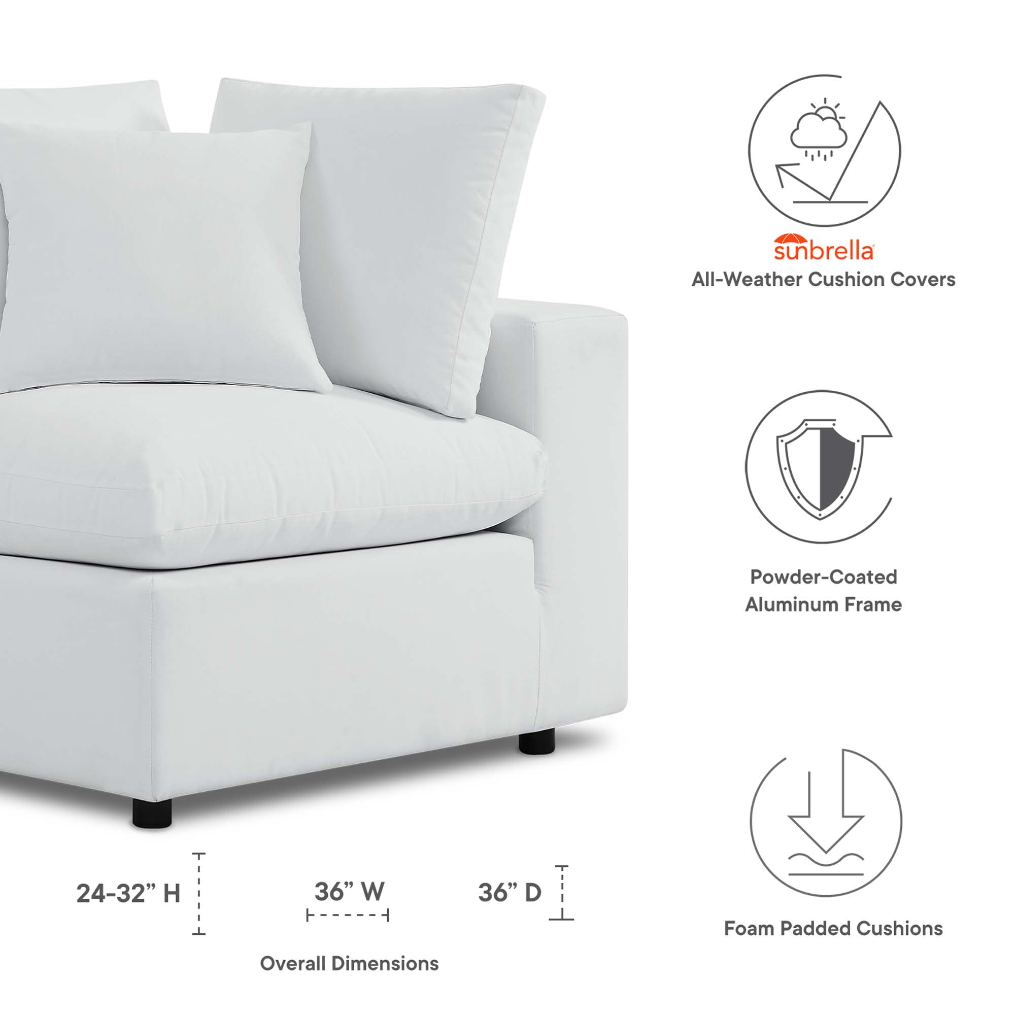 Modway EEI-4907-WHI Patio-Sofas-Daybeds - View #2