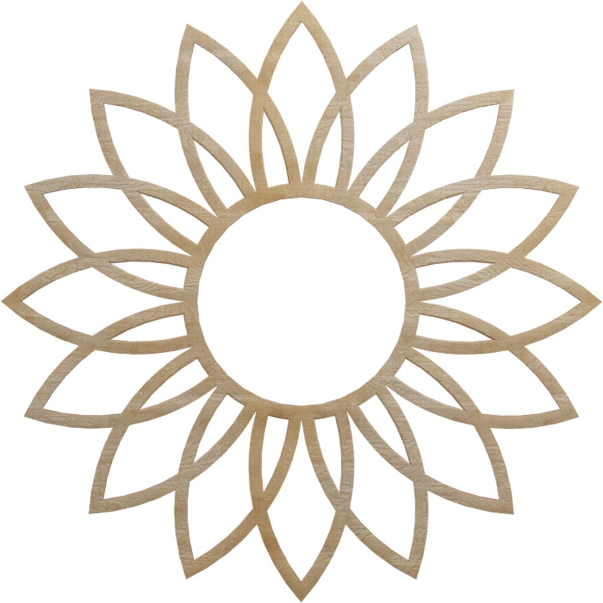 Ekena Millwork CMWP26X26X0375DAHI Daisy Fretwork 26-in W x 26-in L Contemporary Hickory Wood Whole Ceiling Medallion