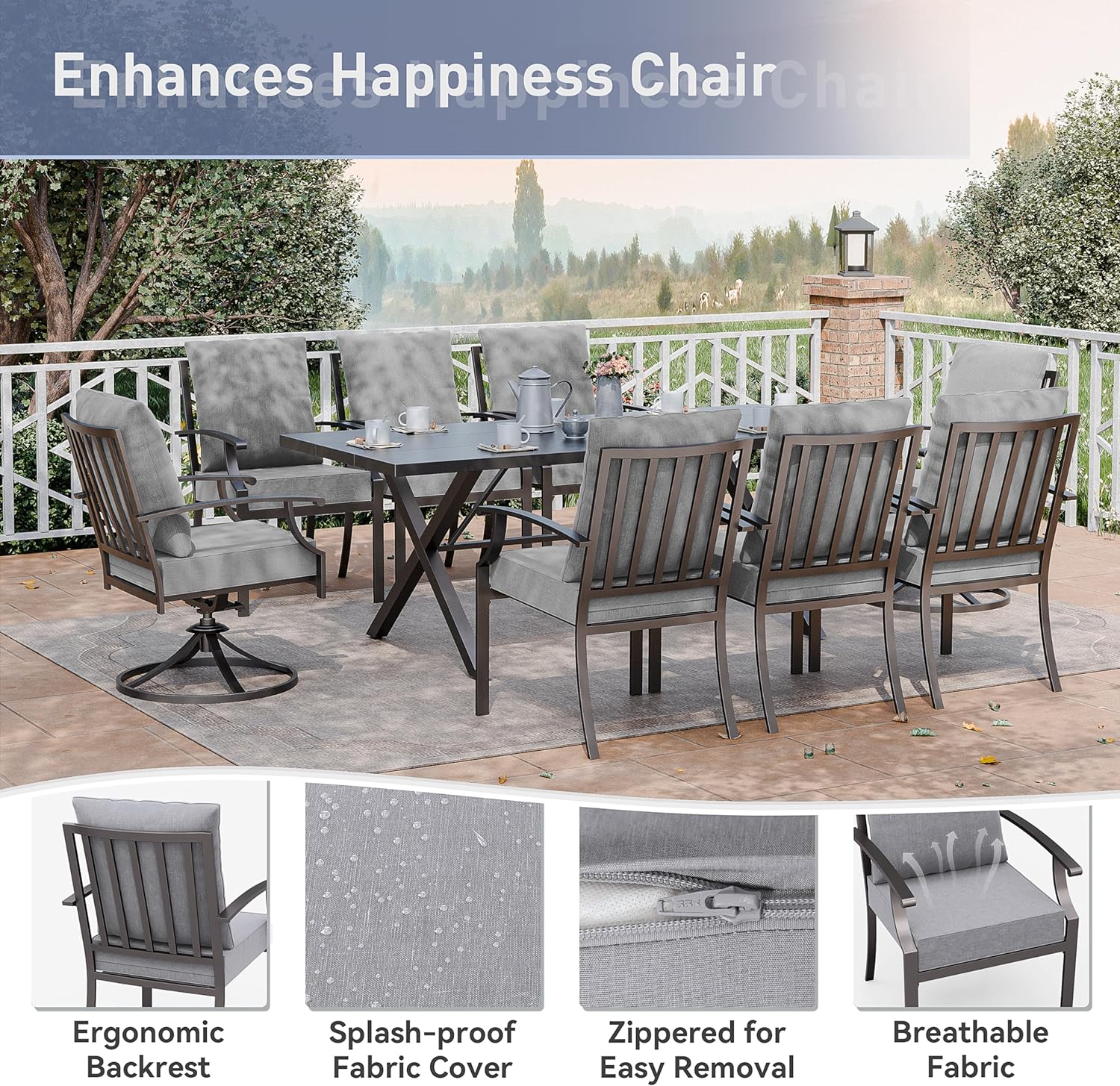 ALAULM LS-6&2DM-GREY Patio-Dining-Sets - View #3