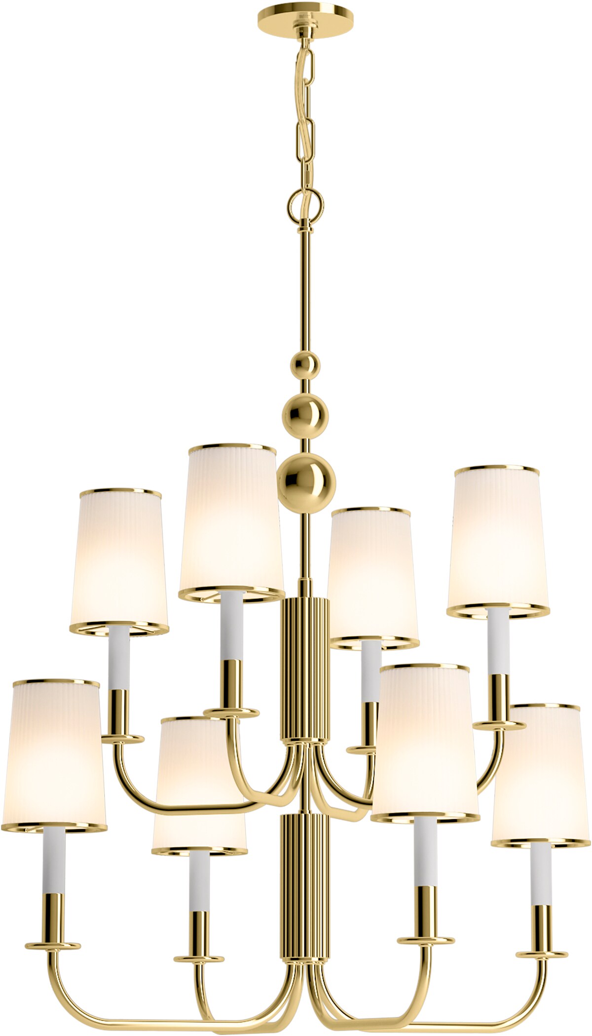 KOHLER 27442-CH08-2PL Tresdoux 8 -Light Polished Gold Traditional For Use in Dining Rooms, Foyers, Chandelier