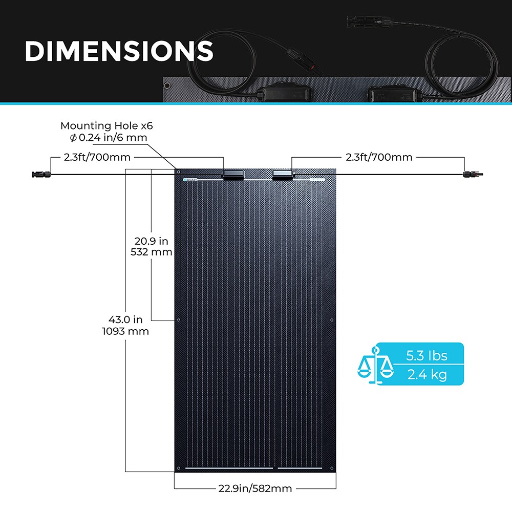 Renogy 1-Module 43-in x 22.9-in 100-Watt Solar Panel