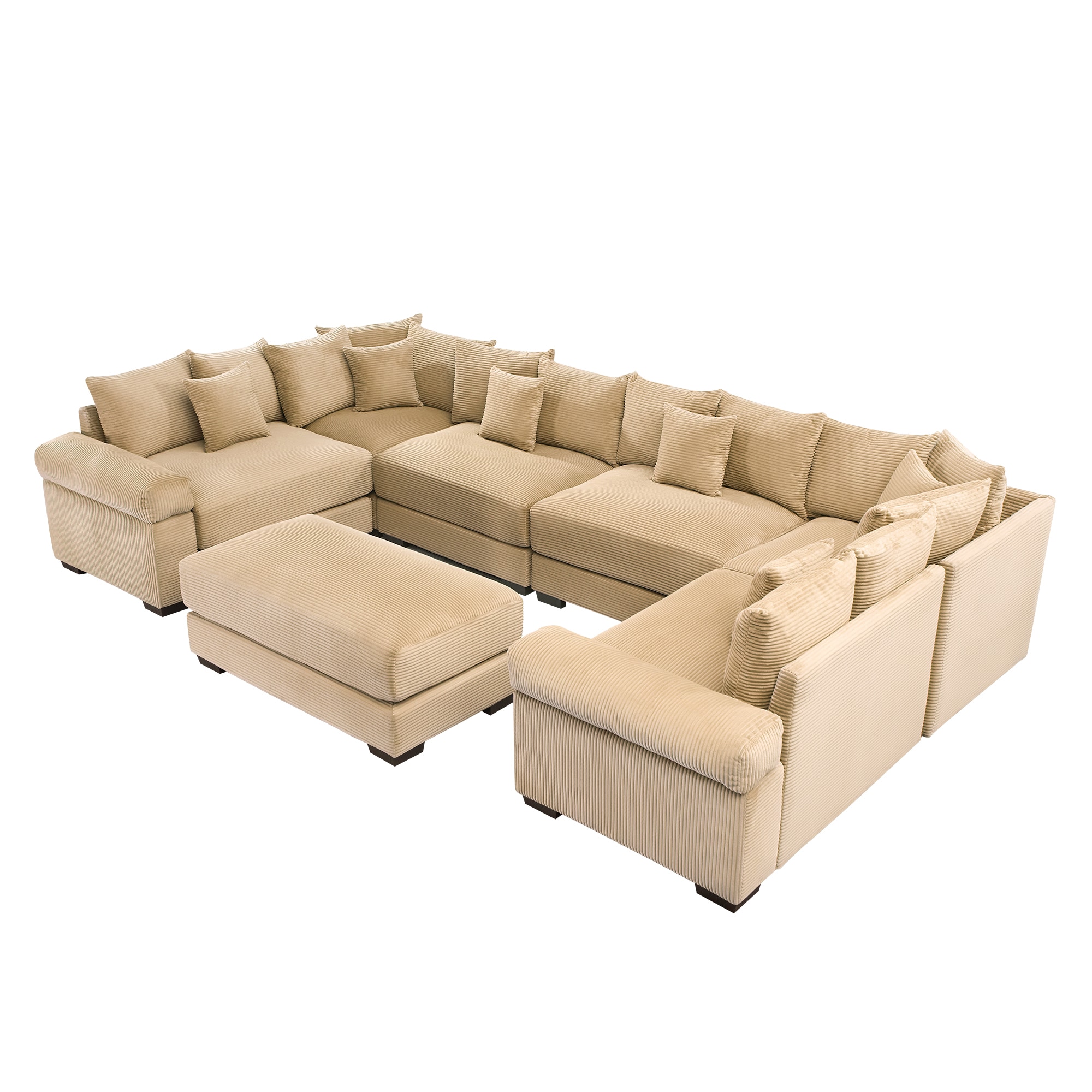 SINOFURN SYA020331GY 137.7-in W Modern Camel 6+seats Sectional
