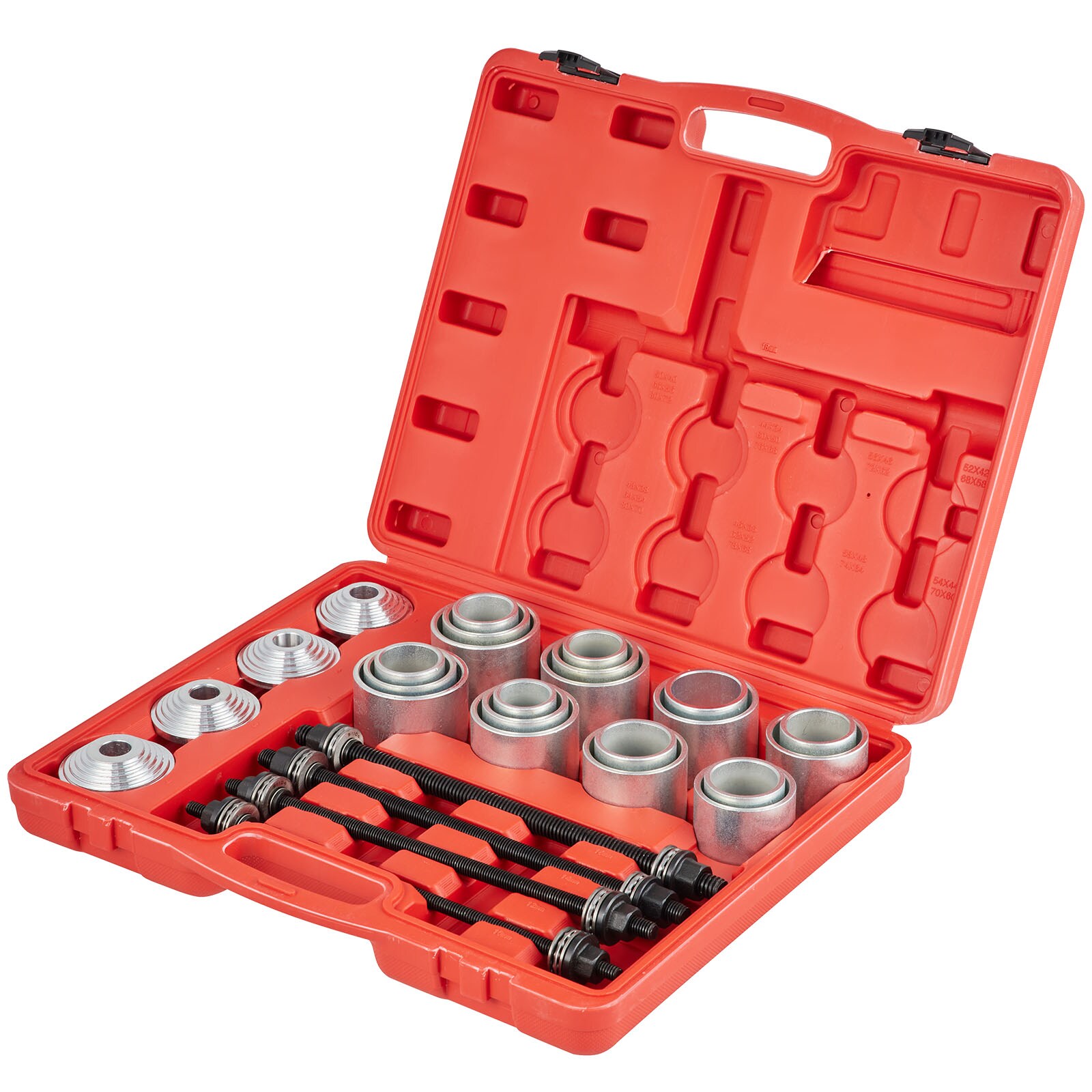 VEVOR 28 Pcs Pull and Press Sleeve Kit, 45#Steel Removal Installation Bushes Bearings Tool Kit, Bush Removal Insertion Sleeve