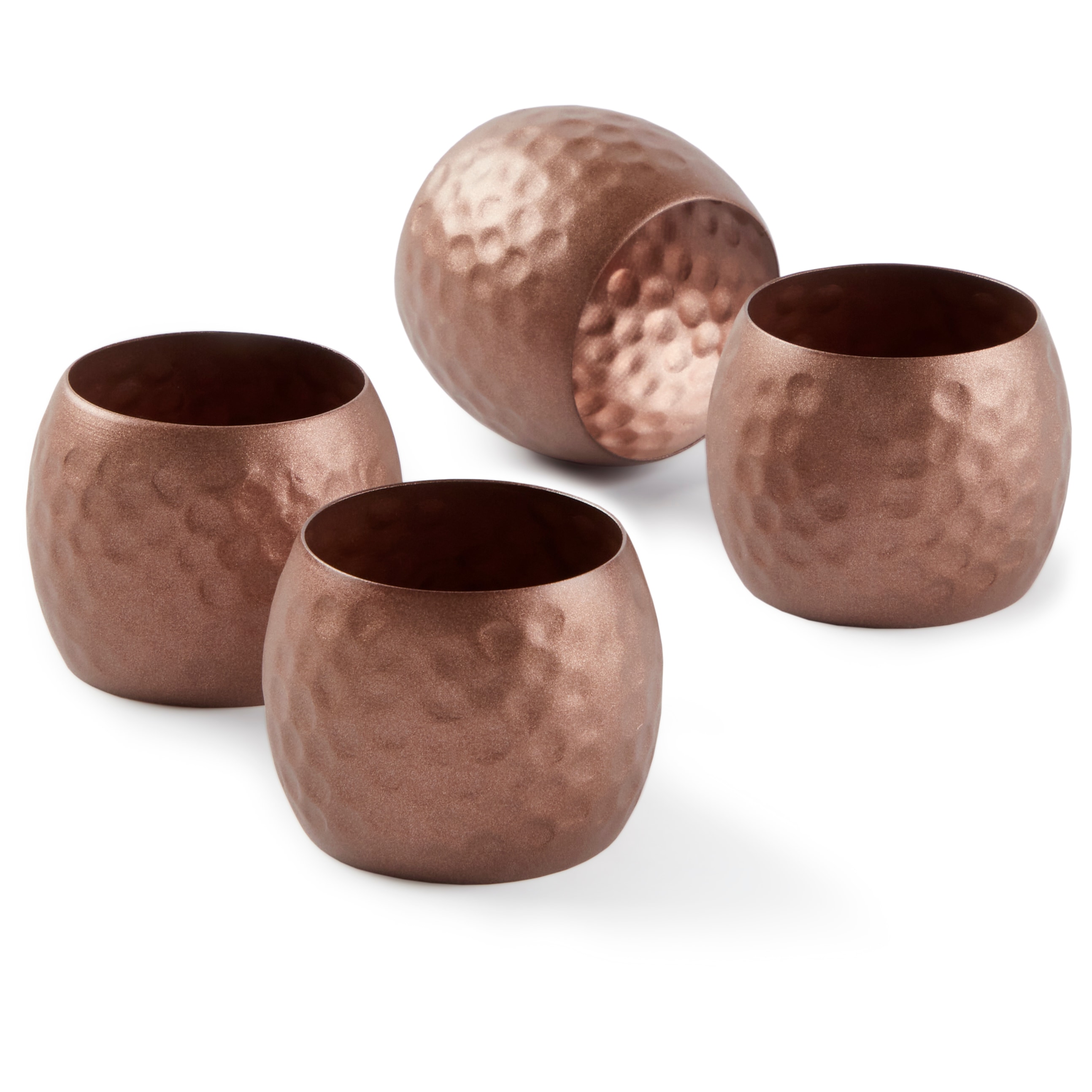 allen + roth NR-HAMMRD-364 4 -Pack Copper Stainless steel Round Napkin ring(s)