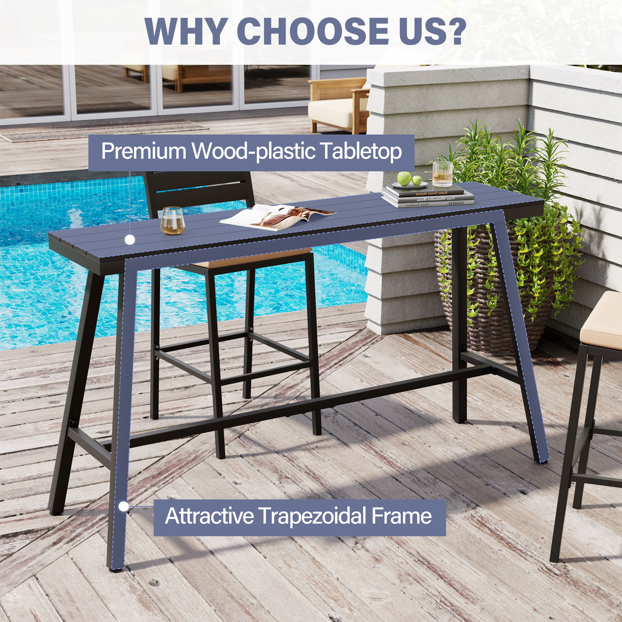 Crestlive Products CL-TB057BLK160 Patio-Tables - View #5