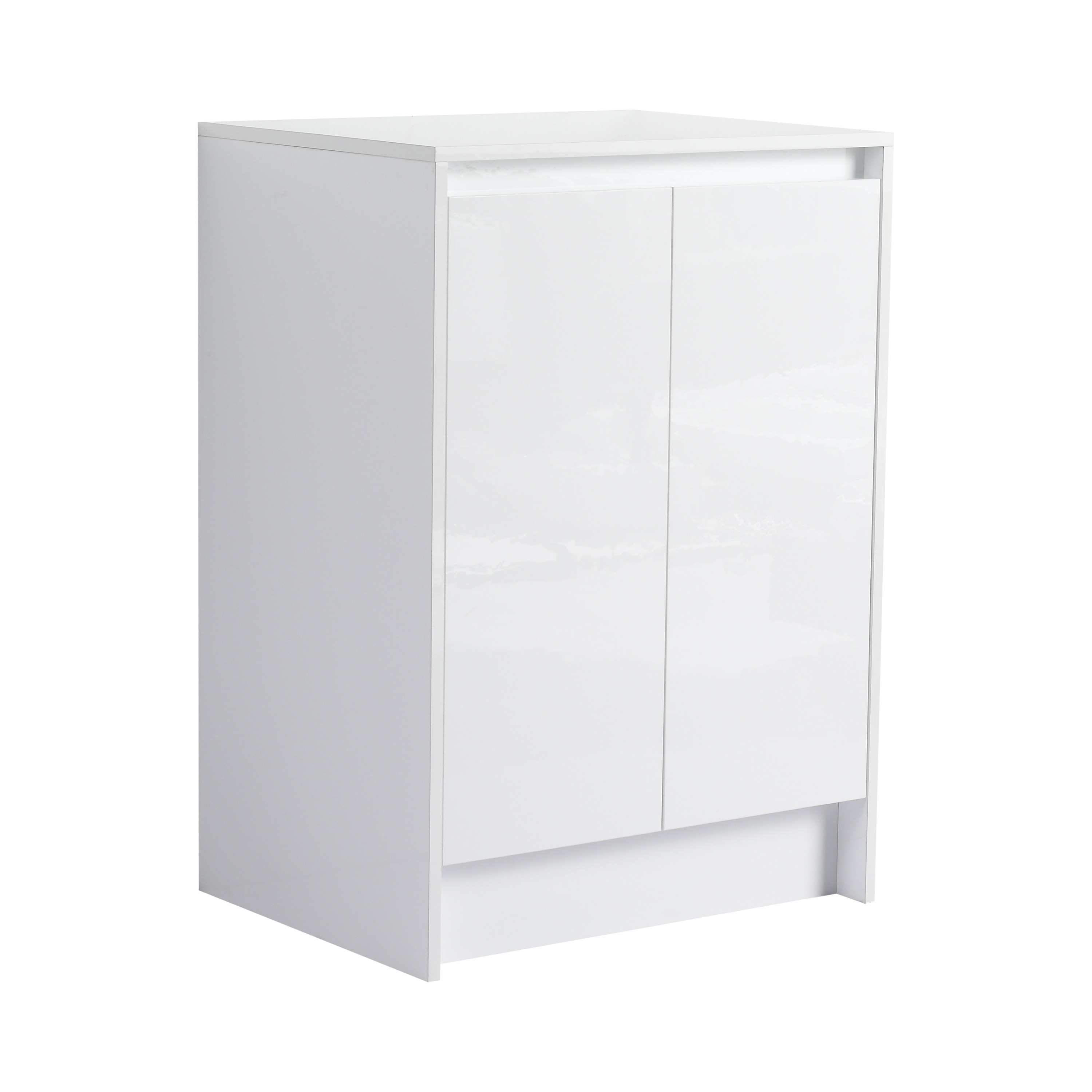 LUXEYARD freestanding Bathroom Storage Cabinet Soft Close Doors Glossy White