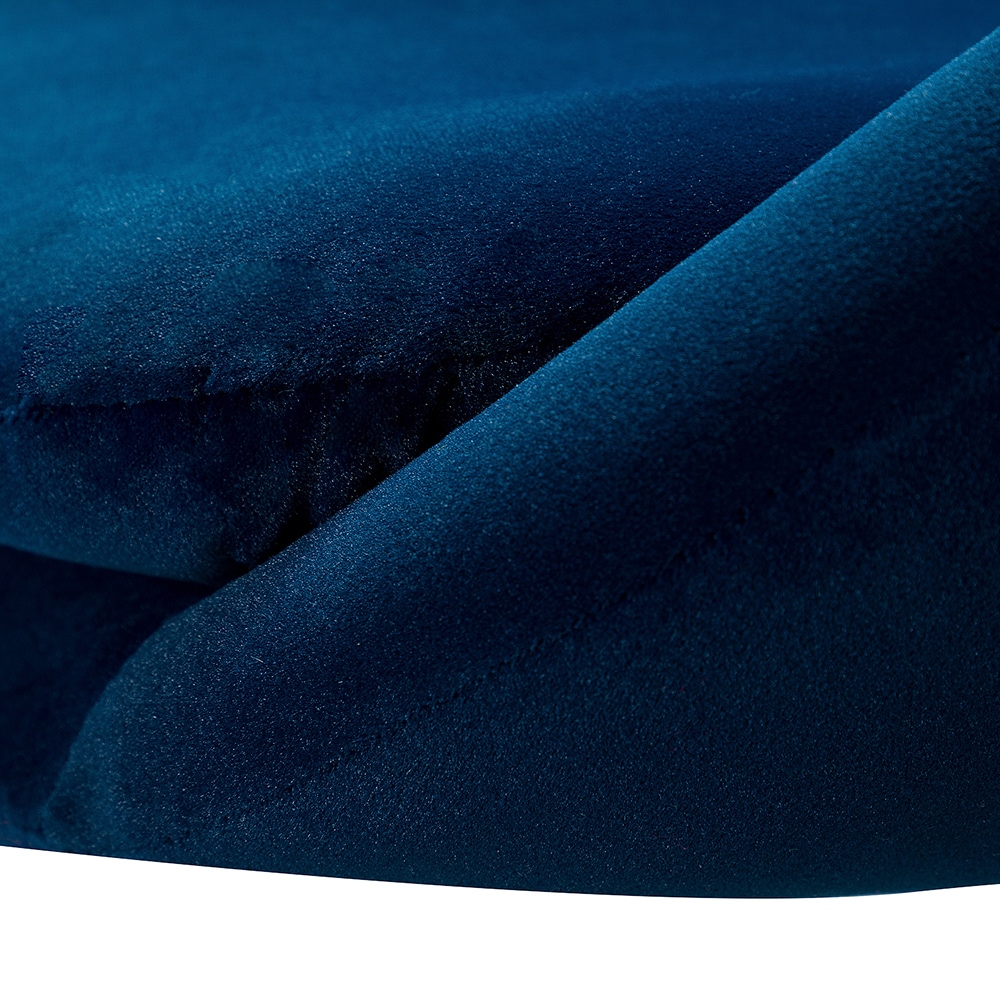 Ergonomic Navy Velvet Swivel Task Chair with Gold Metal Base