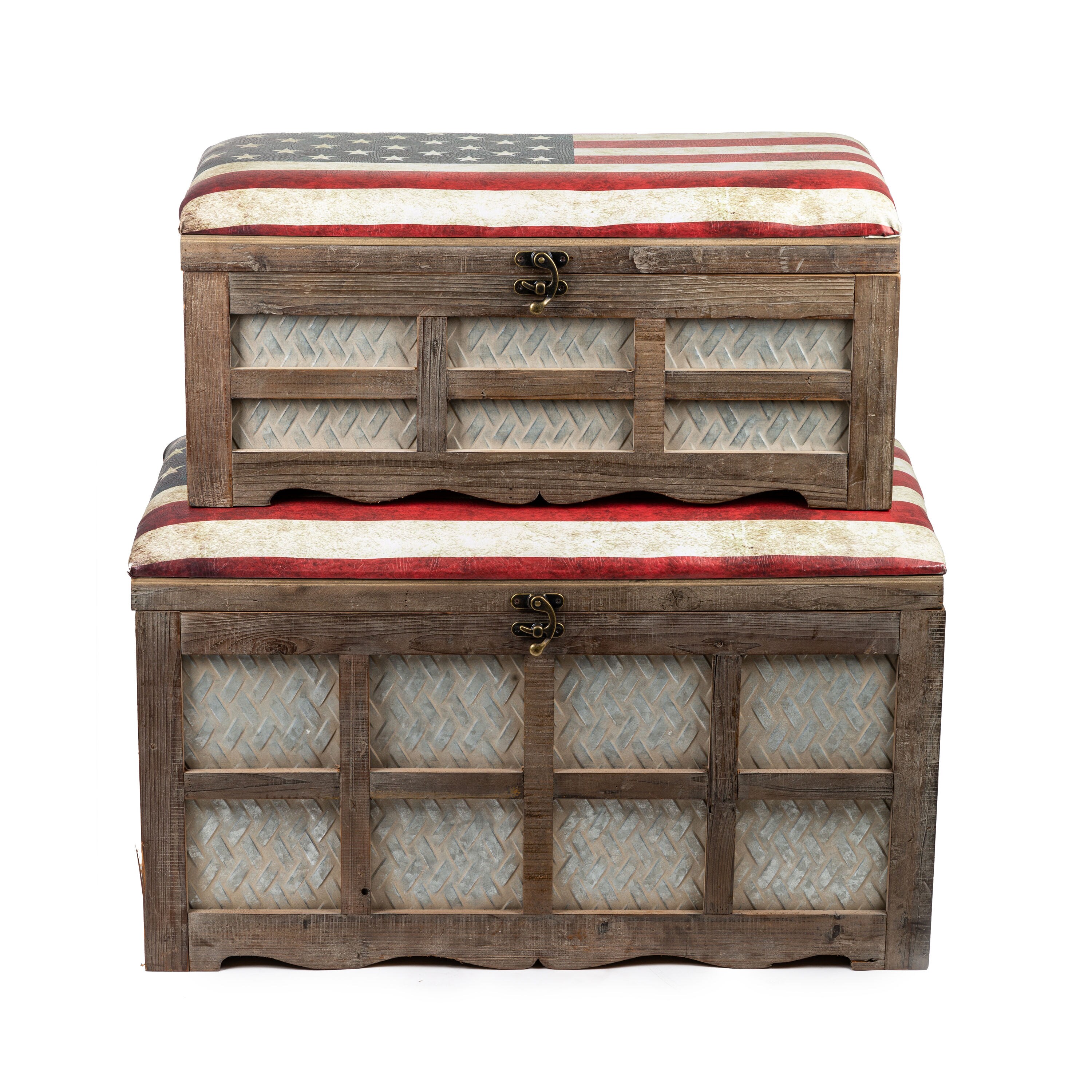 Home View Design HV21413-3GR 1-lb Vintage Storage Trunk